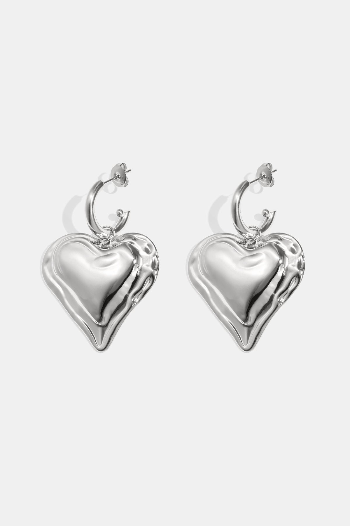 Simple Heart Drop Earrings for Daily Wear