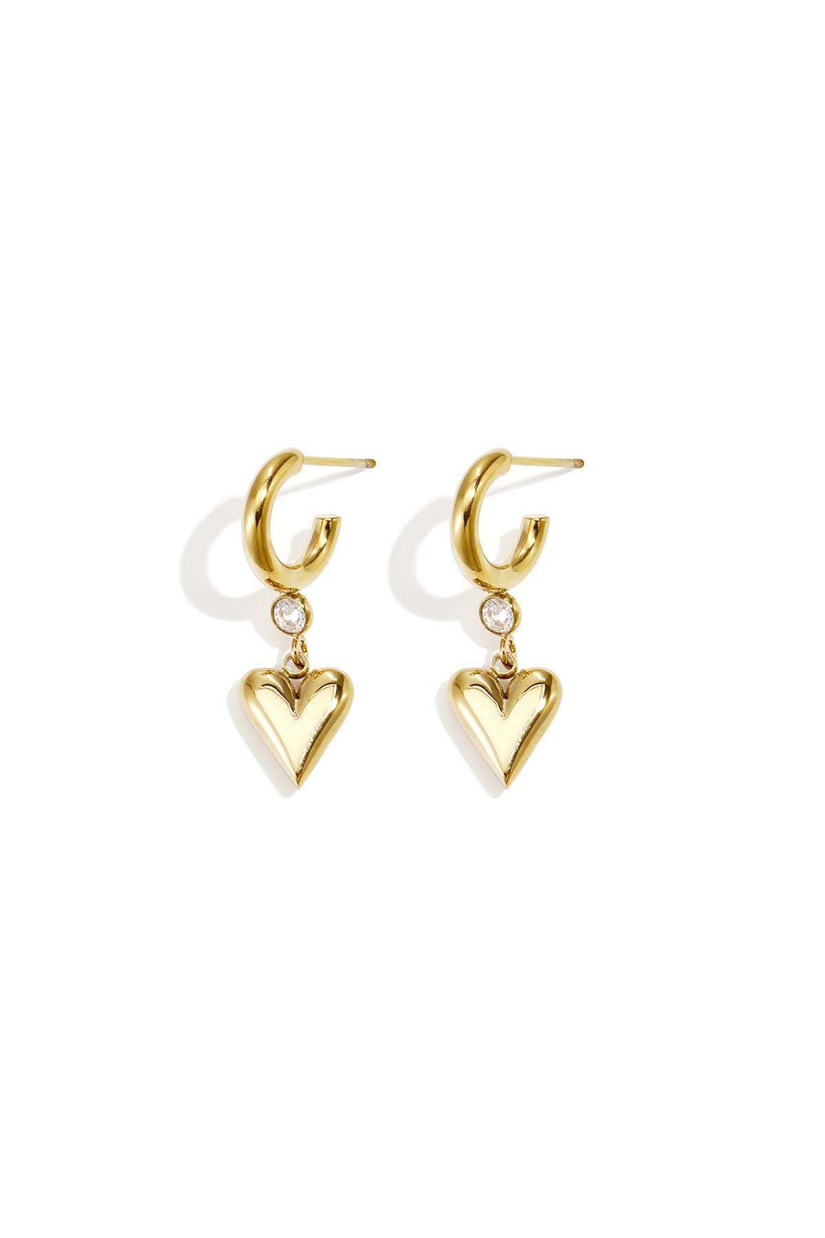 Pendientes colgantes con forma de corazón