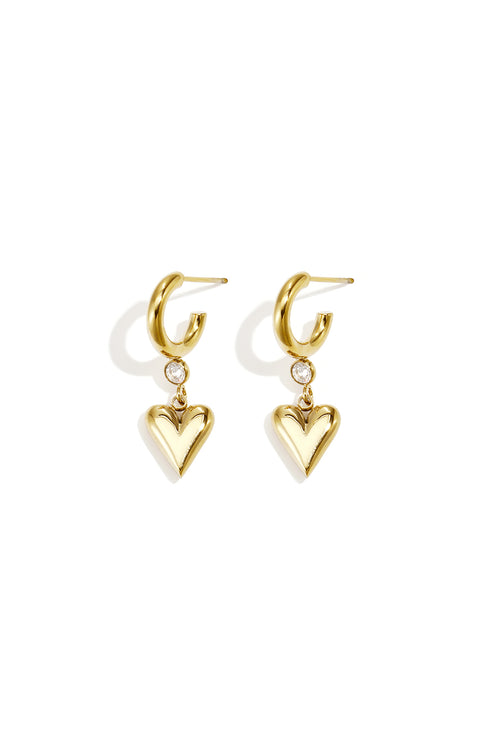 Pendientes colgantes con forma de corazón