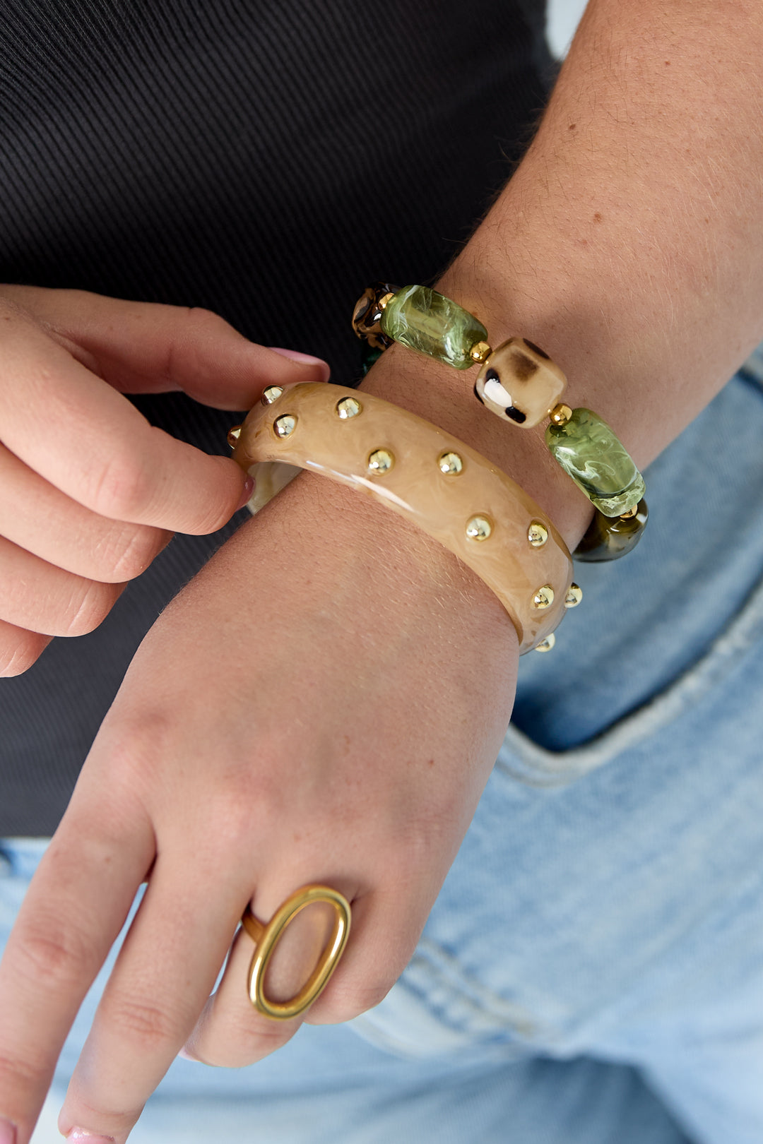 Pulseras de cuentas acrílicas de forma irregular