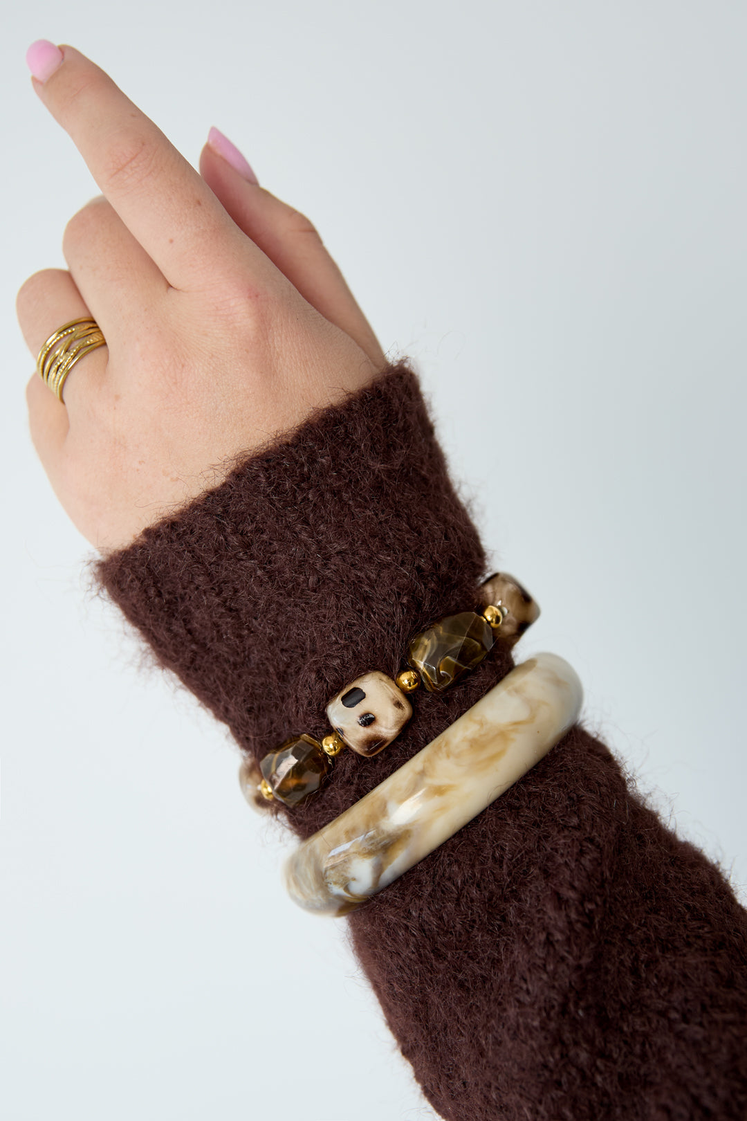Pulseras de cuentas acrílicas de forma irregular