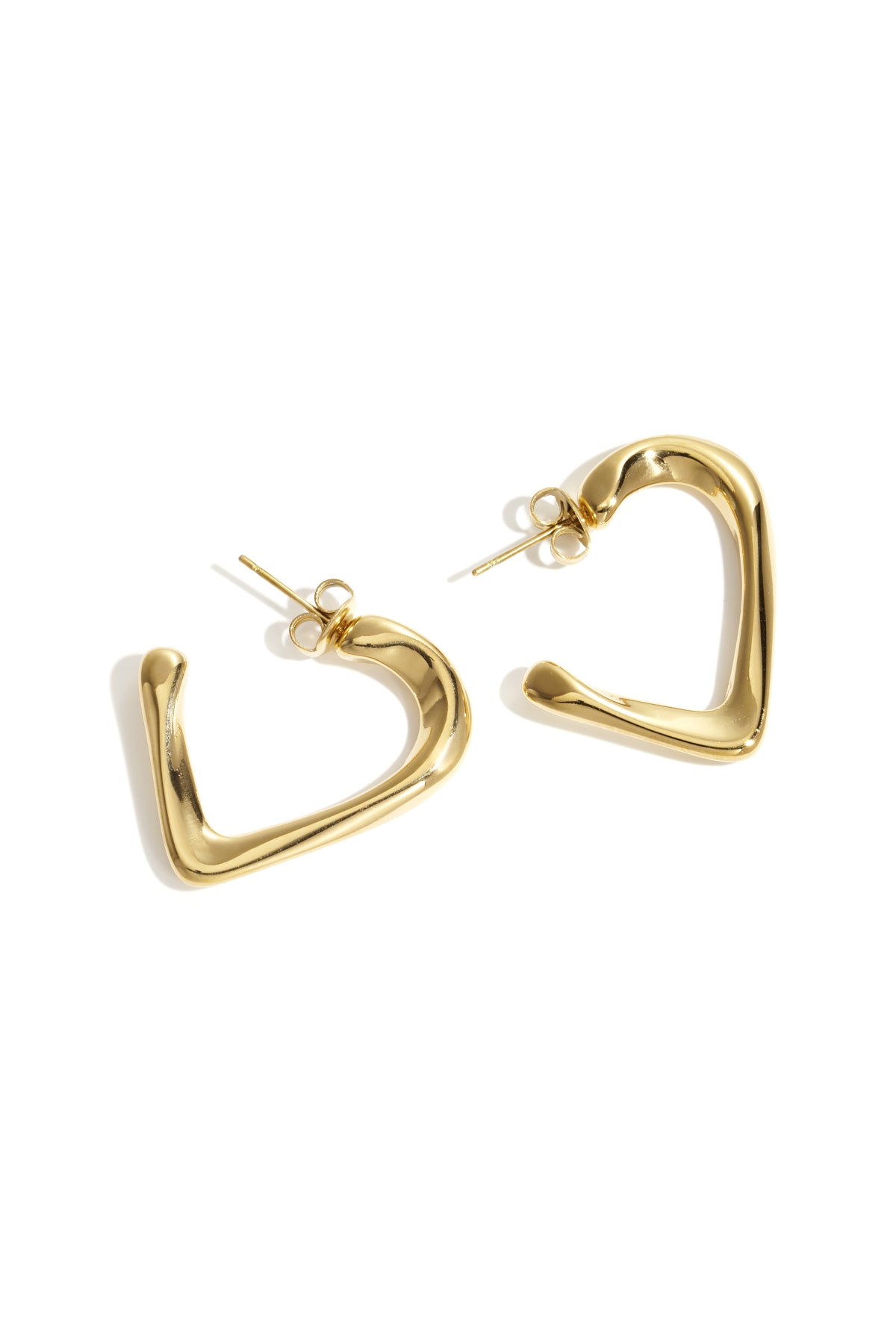 Simple Heart Hoop Earrings - Timeless Elegance