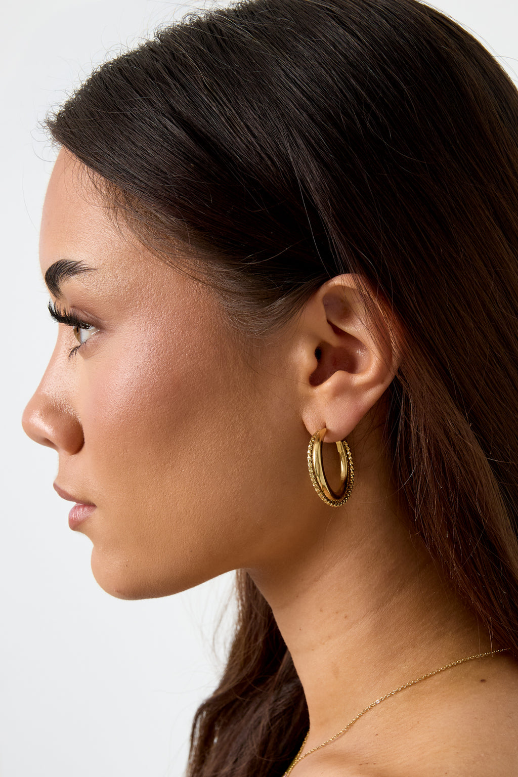 Pendientes de doble aro con detalle torcido