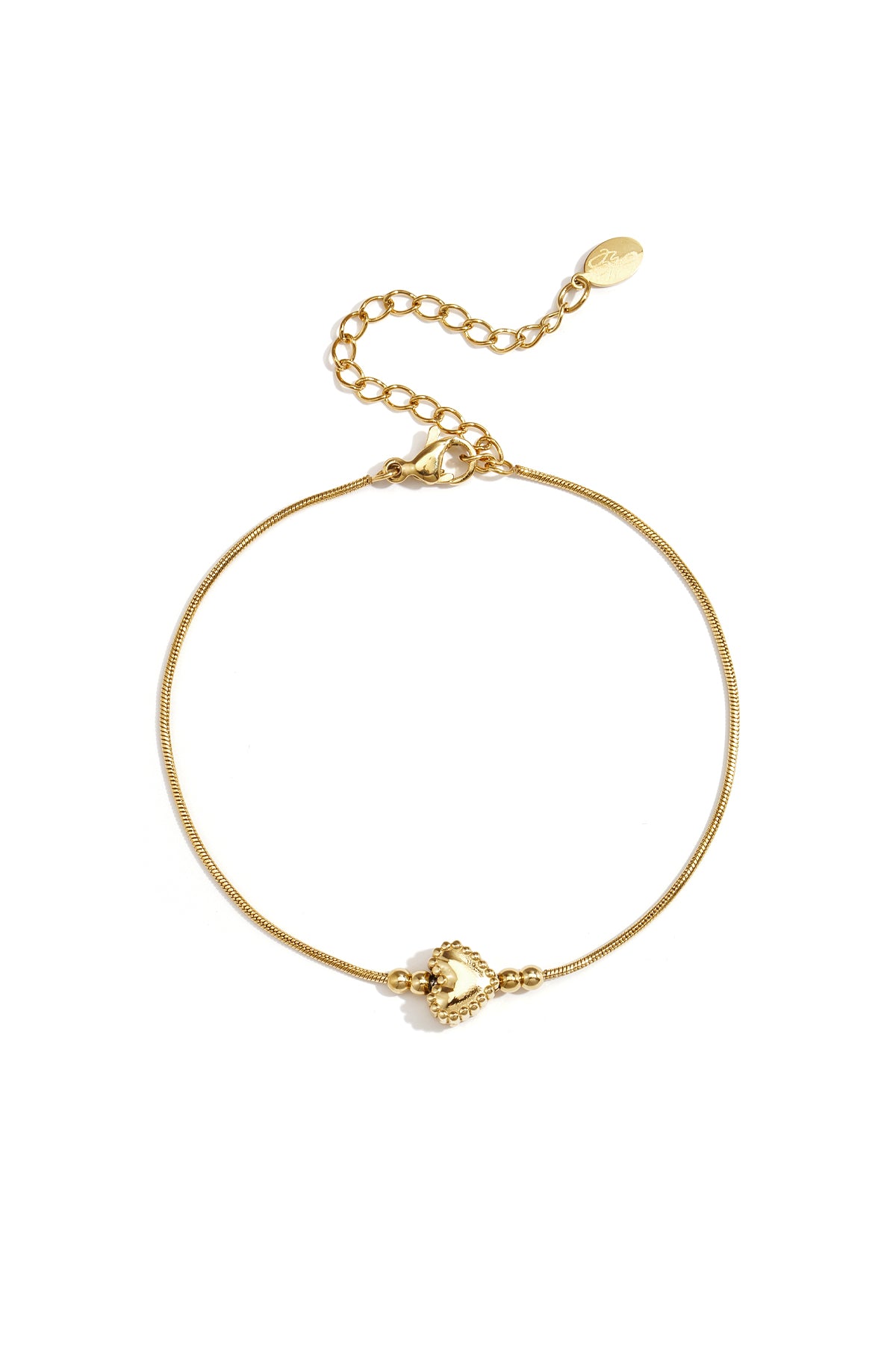 Pulsera minimalista con corazón decorado