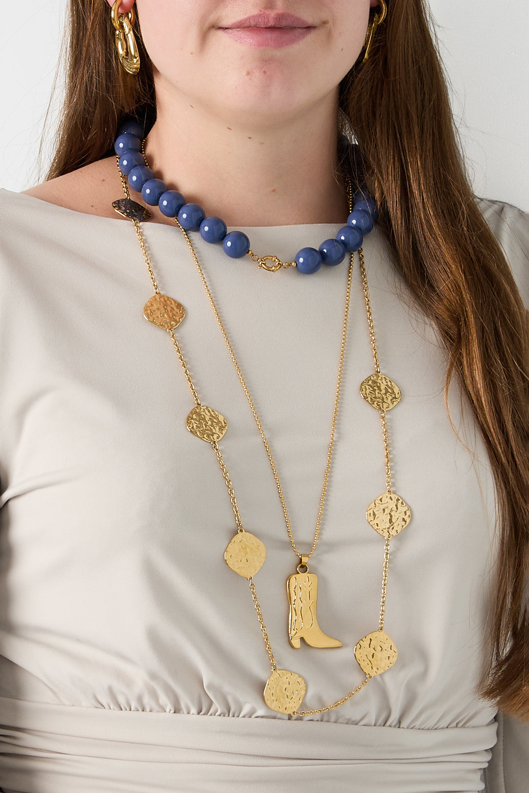 Collares largos con forma geométrica