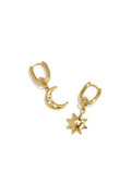 Elegant Sun & Moon Zircon Drop Earrings for Women