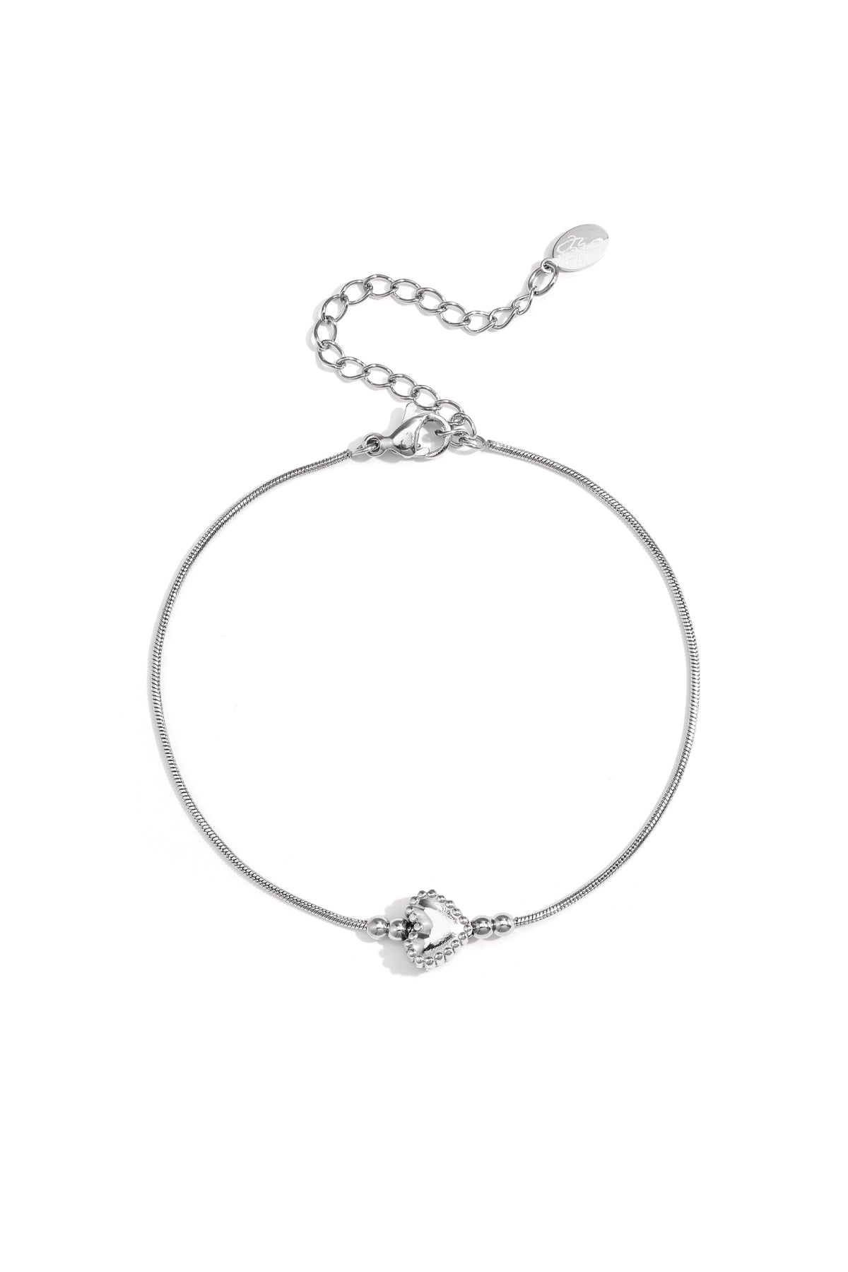 Pulsera minimalista con corazón decorado