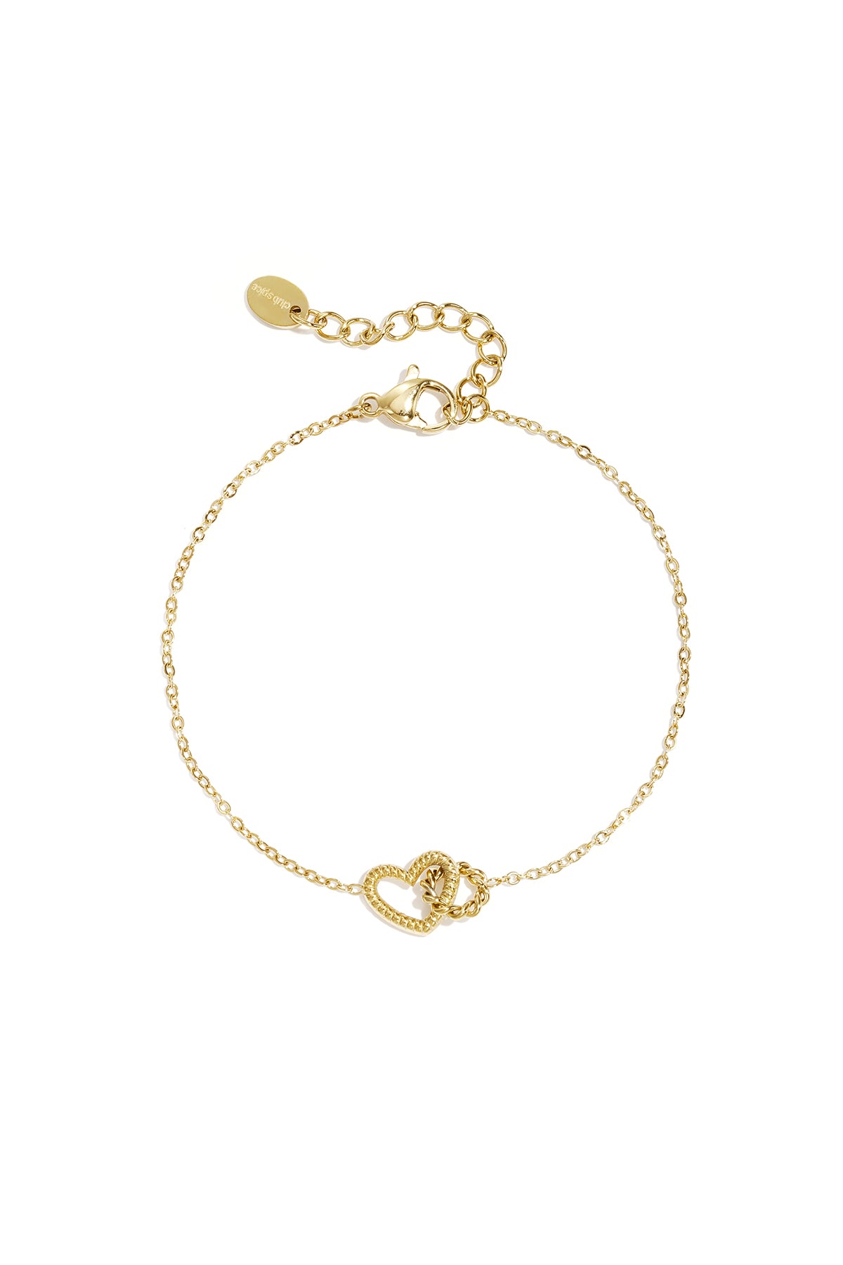 Pulsera con dije de corazón conectado