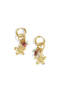 Elegant Gold Color Flower Drop Earrings