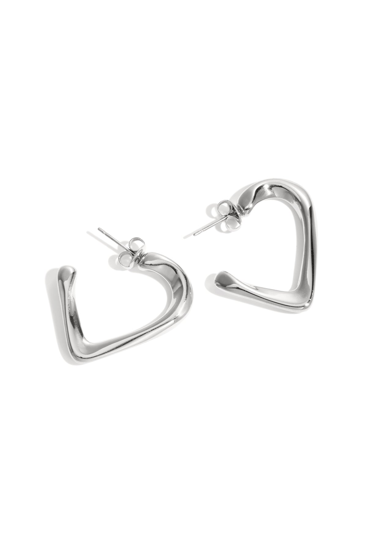 Simple Heart Hoop Earrings - Timeless Elegance