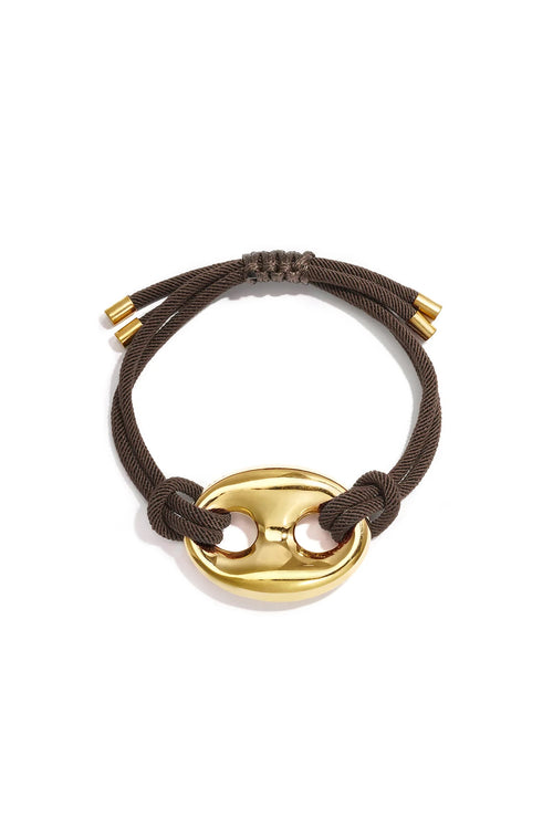 Pulsera de cordón de satén con detalle de botón