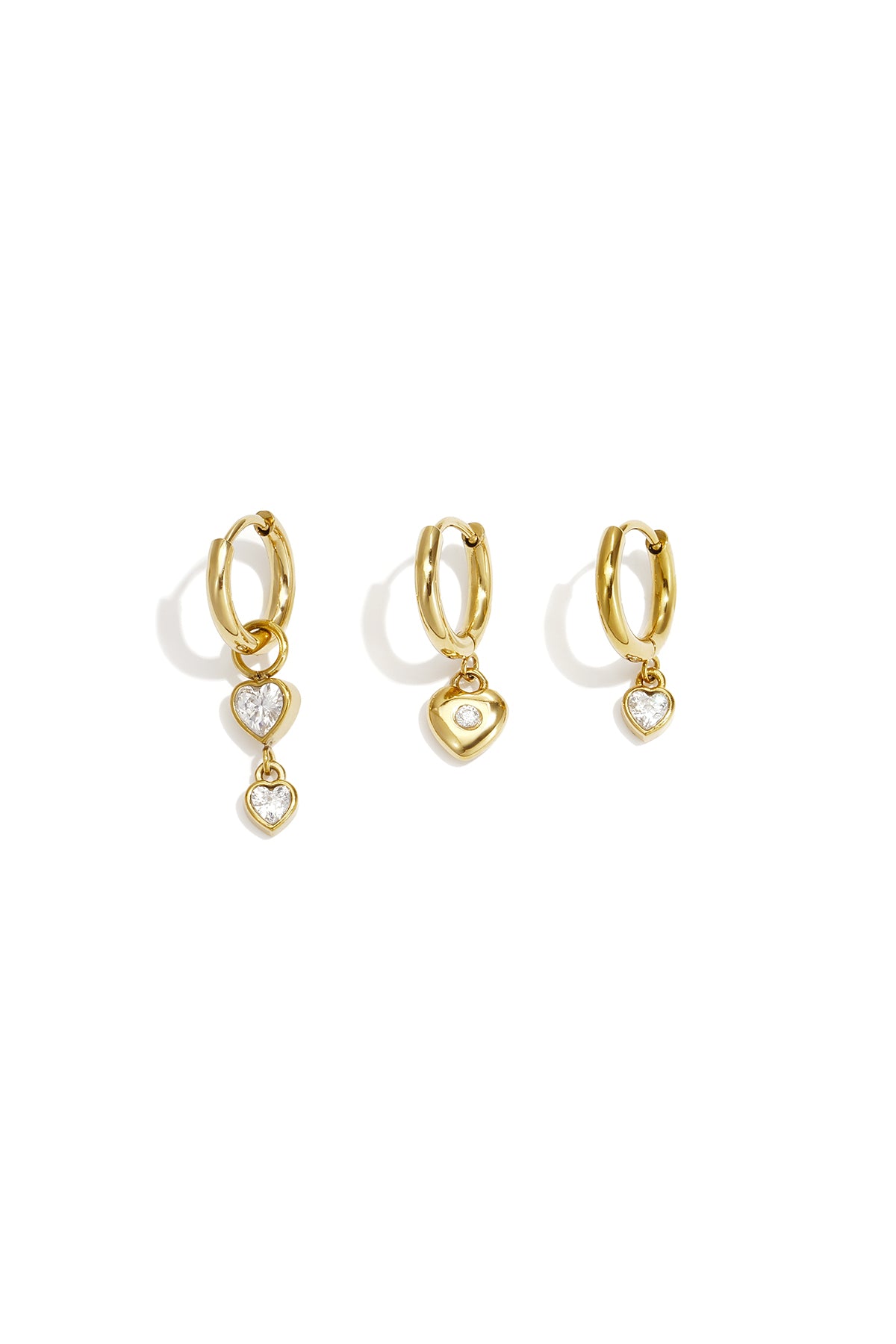 Conjunto de pendientes forma de corazón