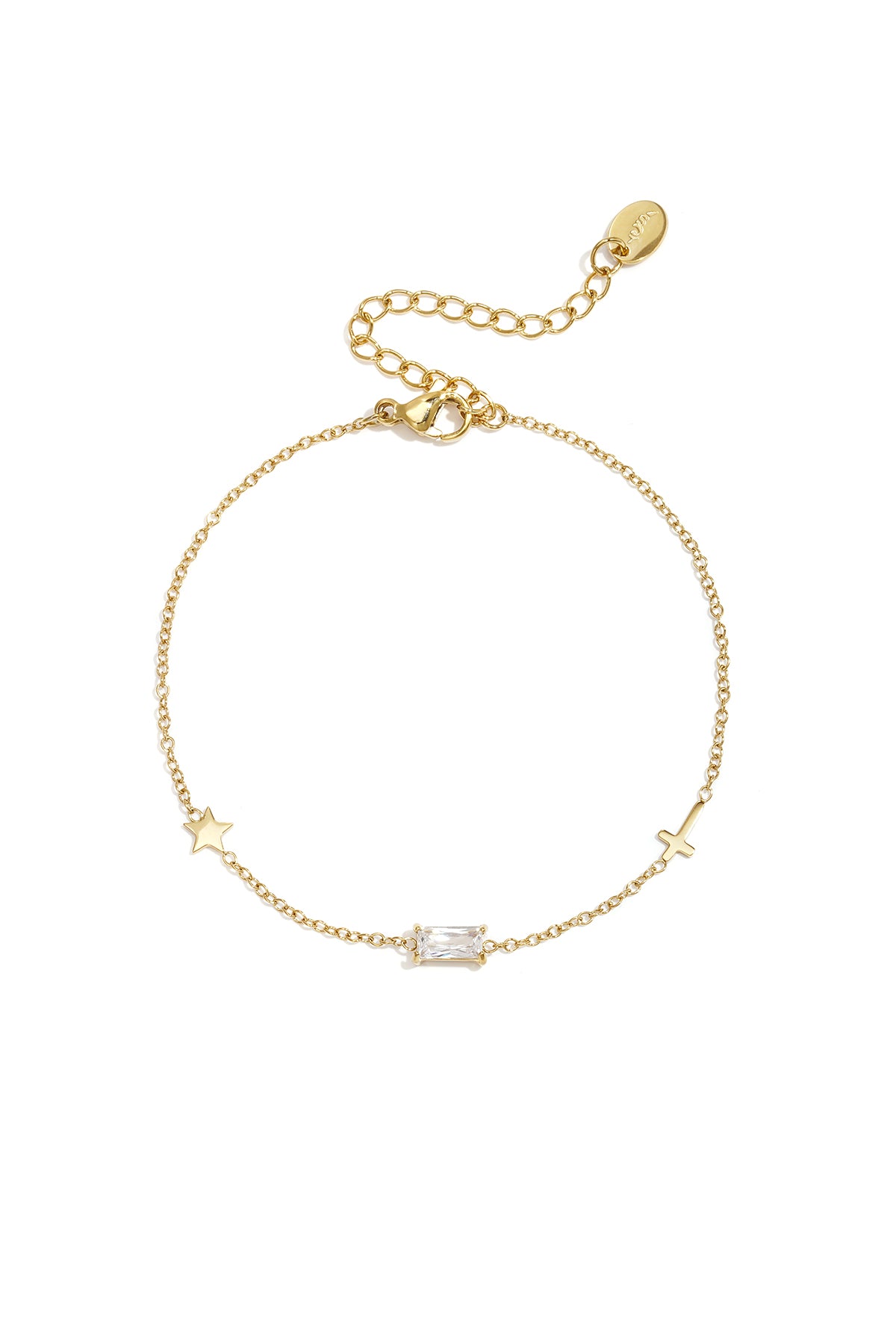 Pulsera Cruz y circonita