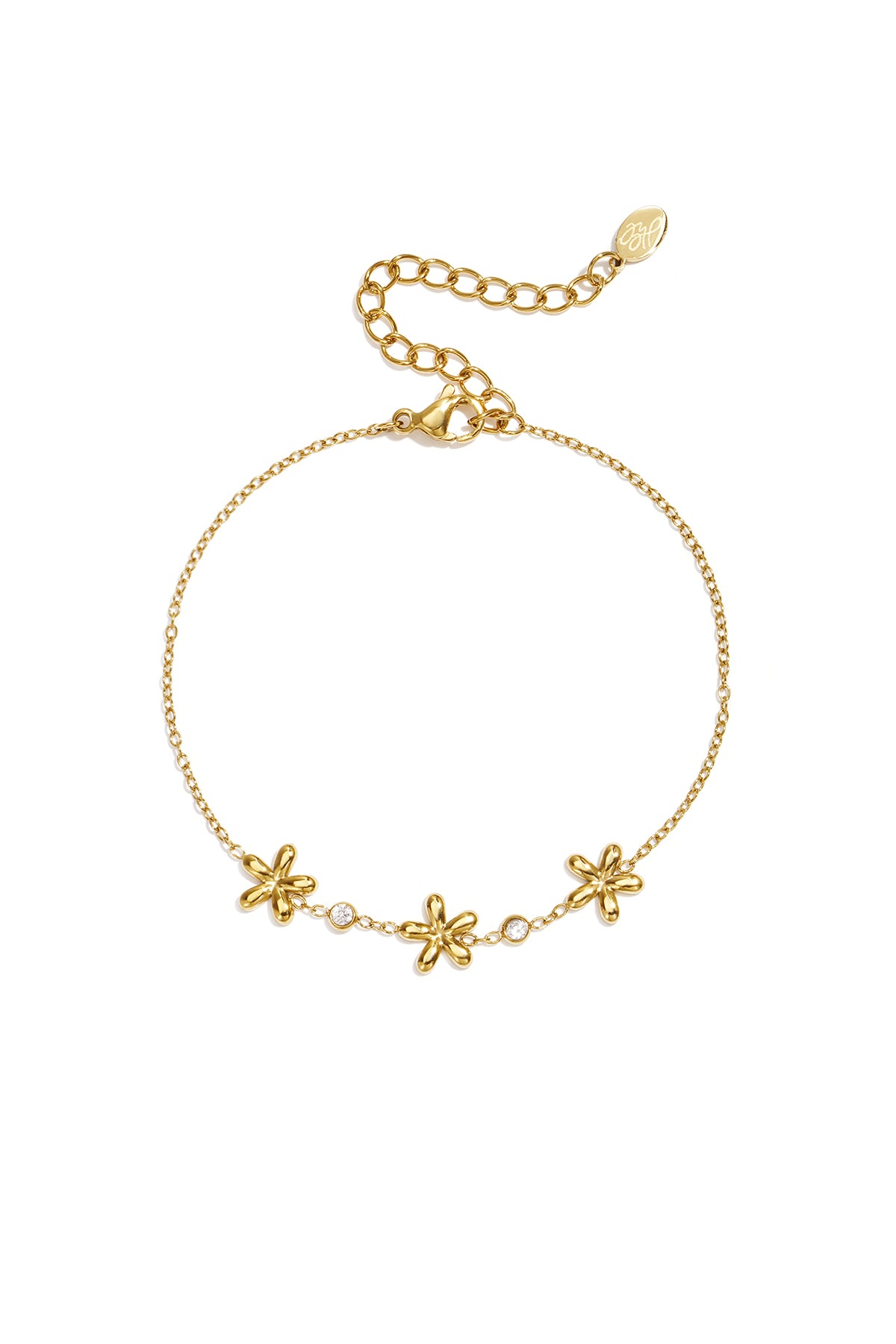 Pulsera con dijes de flores
