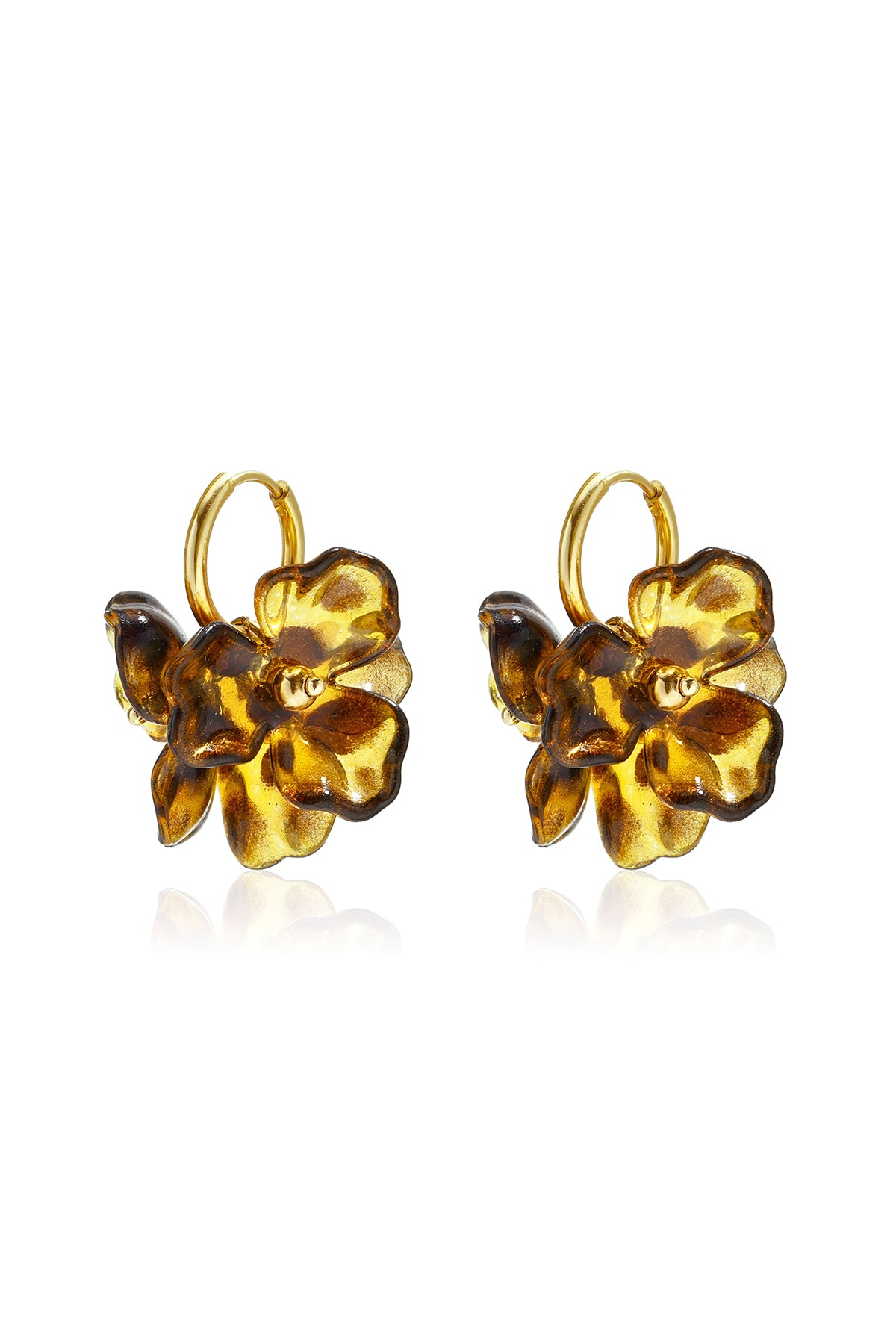 Pendientes de botón con forma de flor