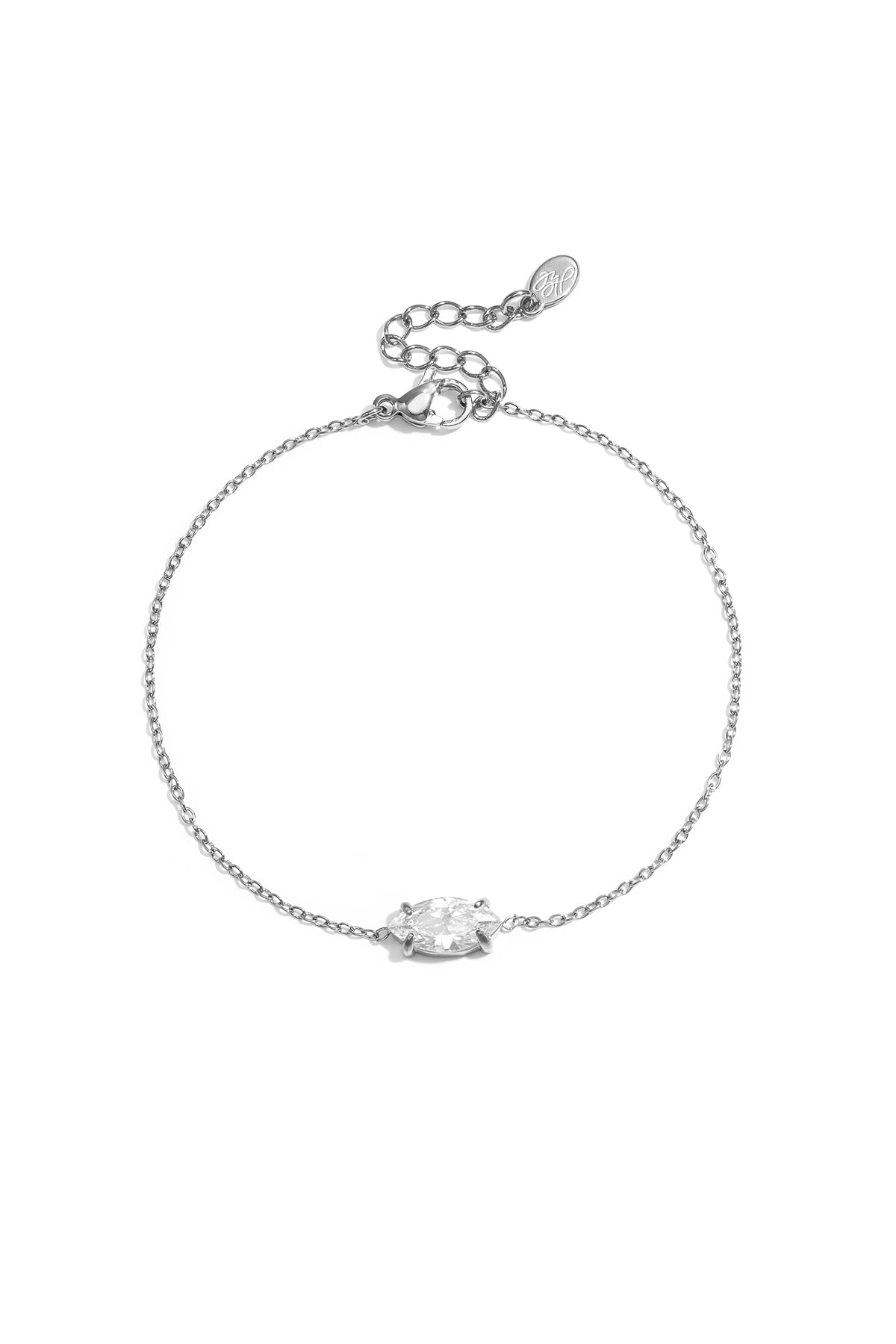 Pulseras de acero inoxidable con dijes en forma elíptica