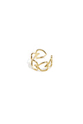 Elegant Adjustable Heart Statement Ring in Silver and Gold