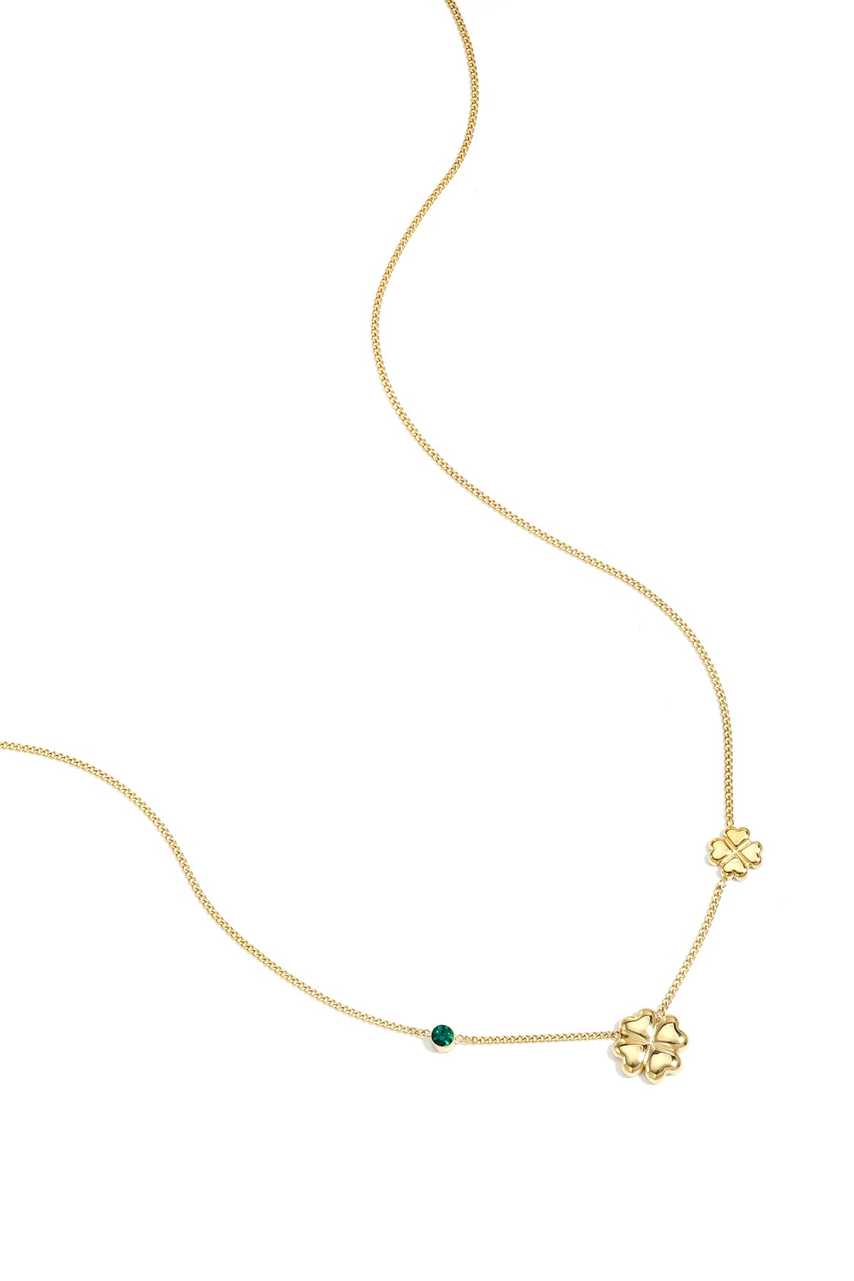 Elegant Stainless Steel Clover Pendant Necklace - Pink & Green