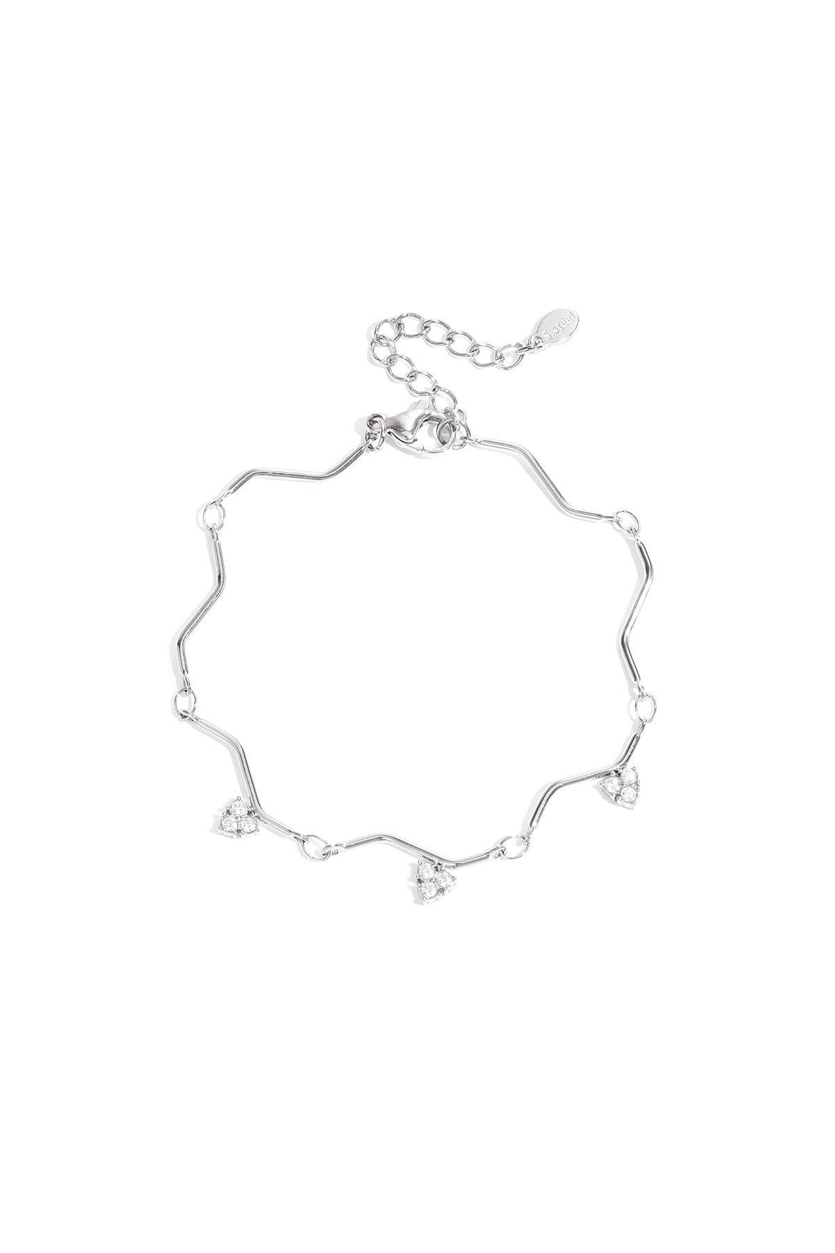 Pulsera con diseño en zigzag y piedras