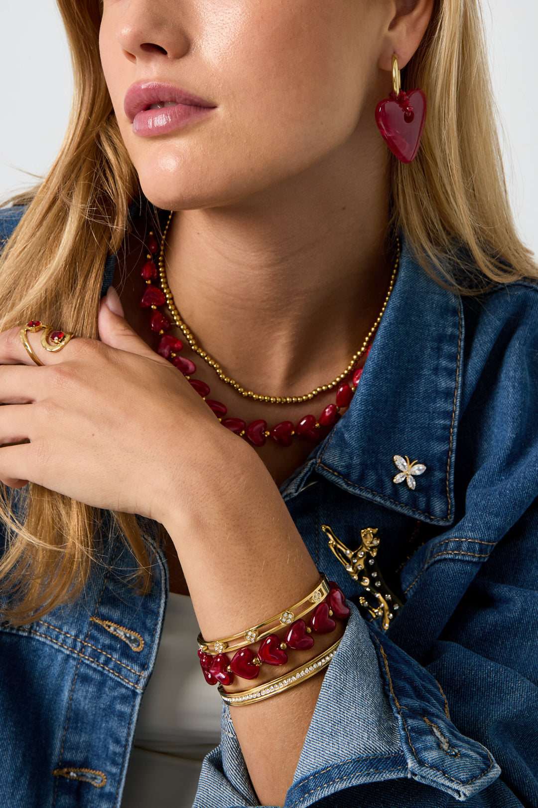 Pulsera Cuentas Corazones
