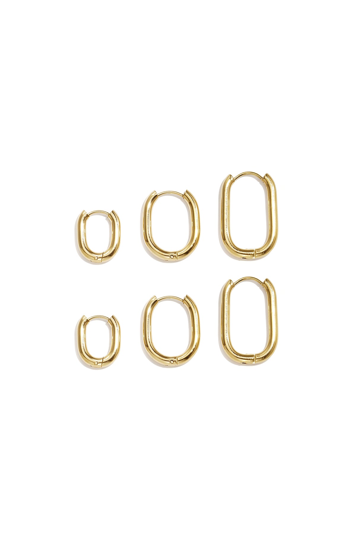 Conjunto de pendientes de acero inoxidable con forma geométrica