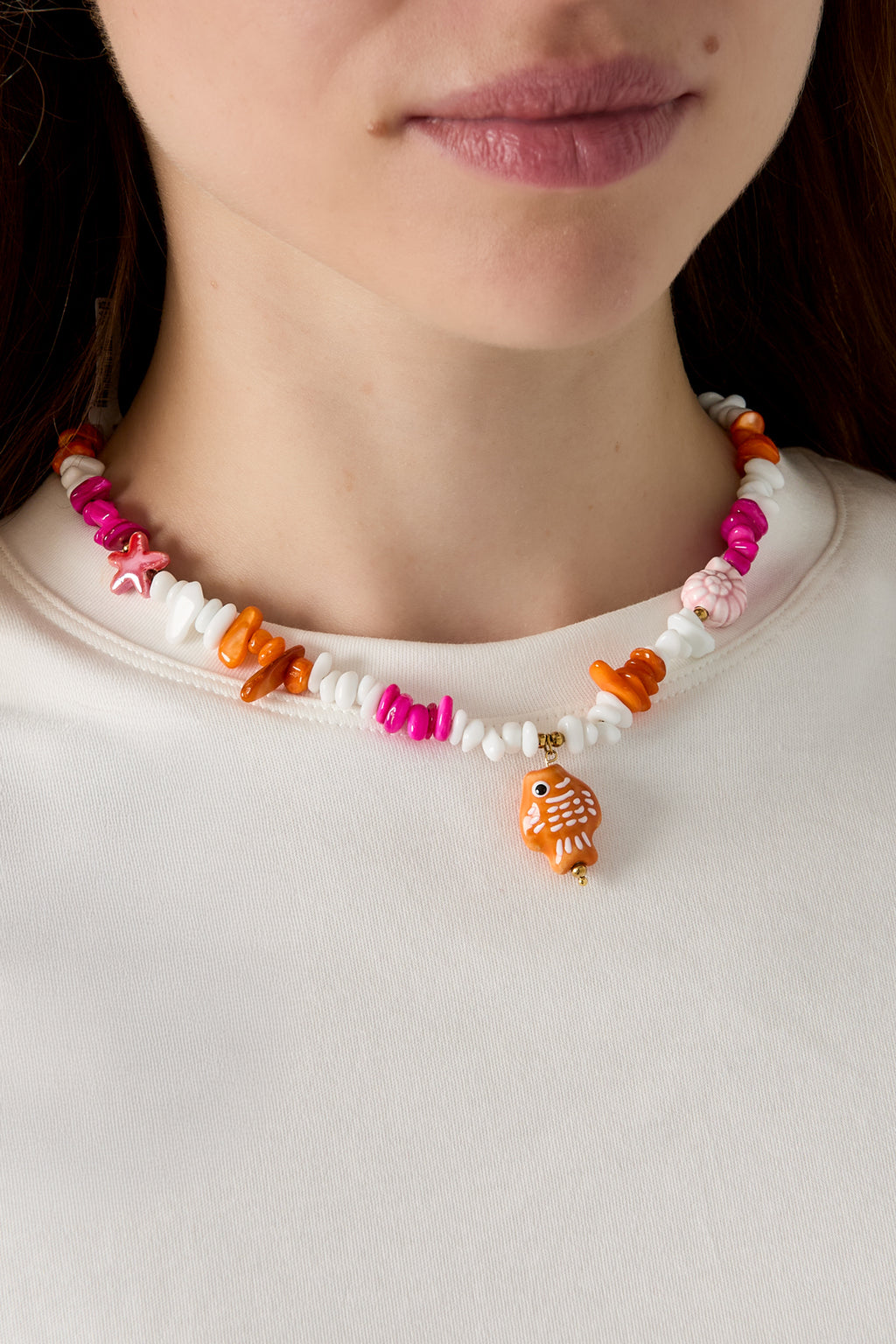 Collares de cerámica con cuentas diseño de peces