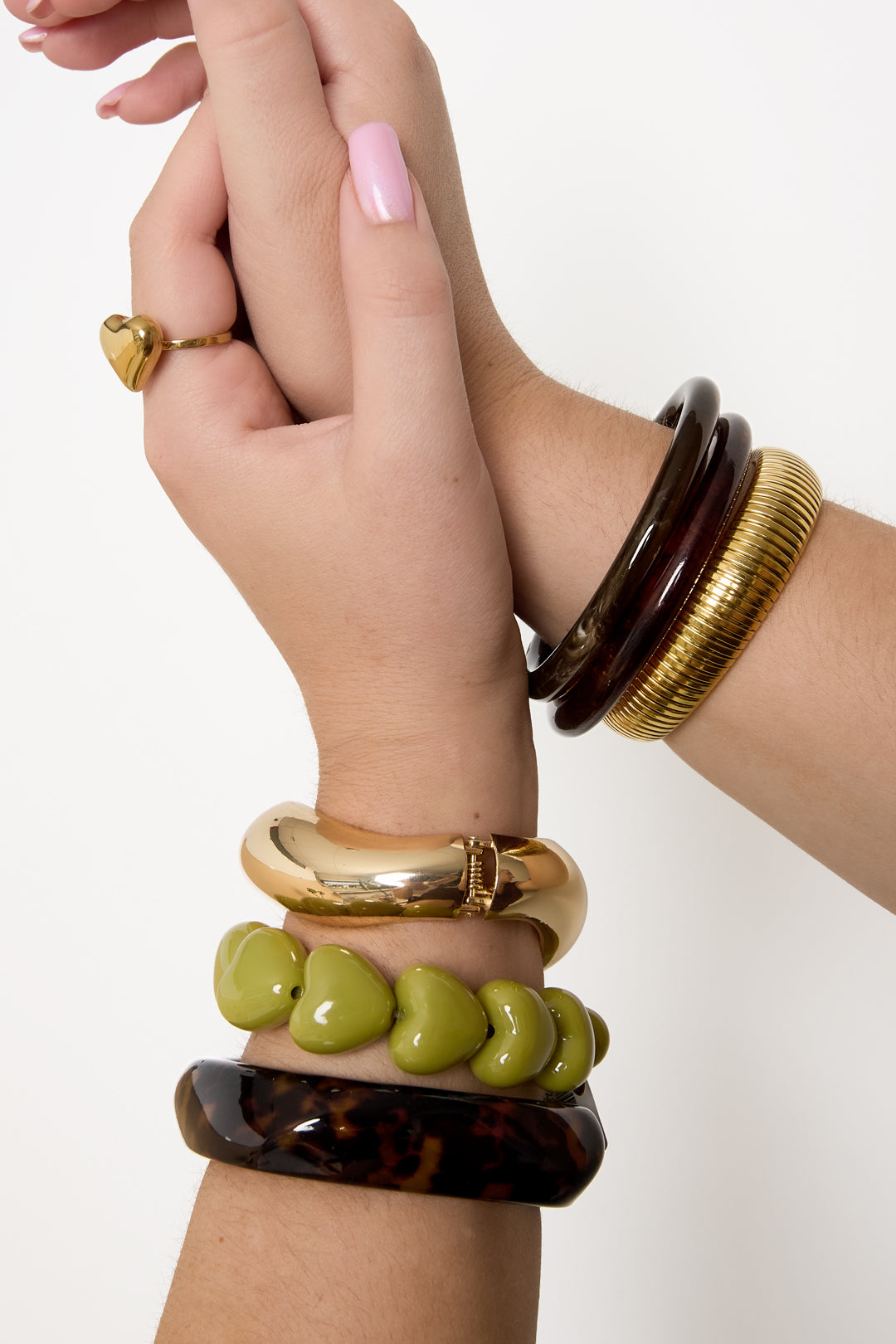 Pulsera de corazón grande de 11 cuentas