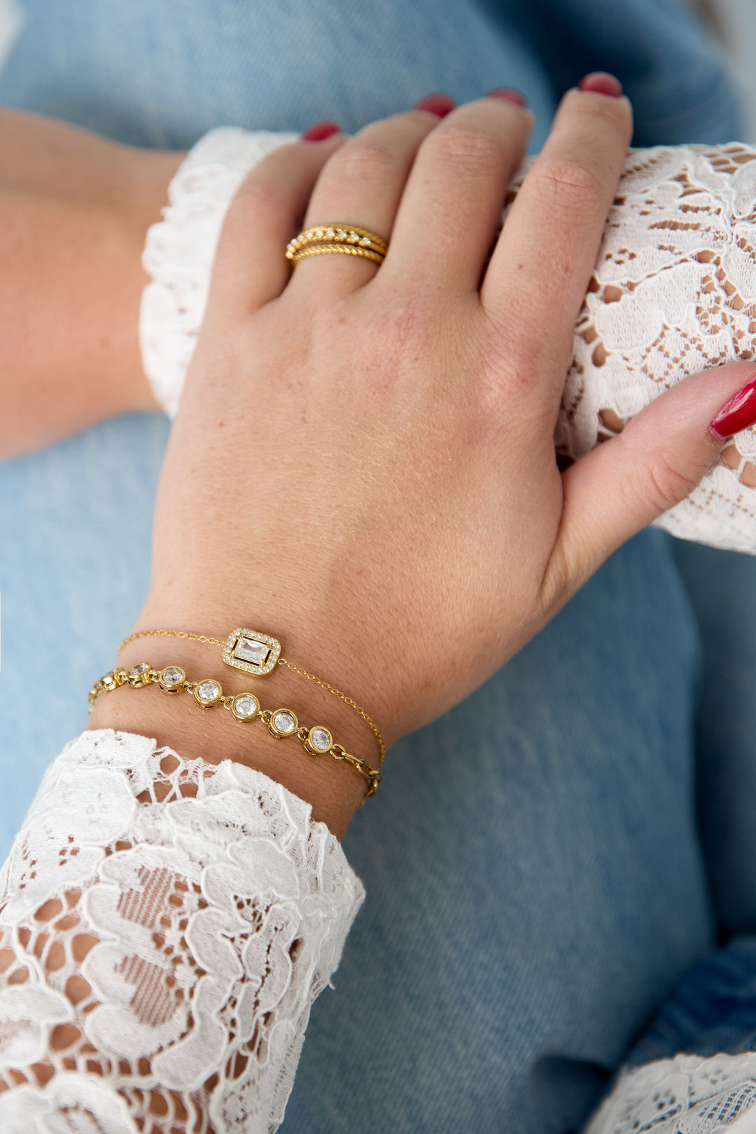 Pulsera con dijes rectangulares