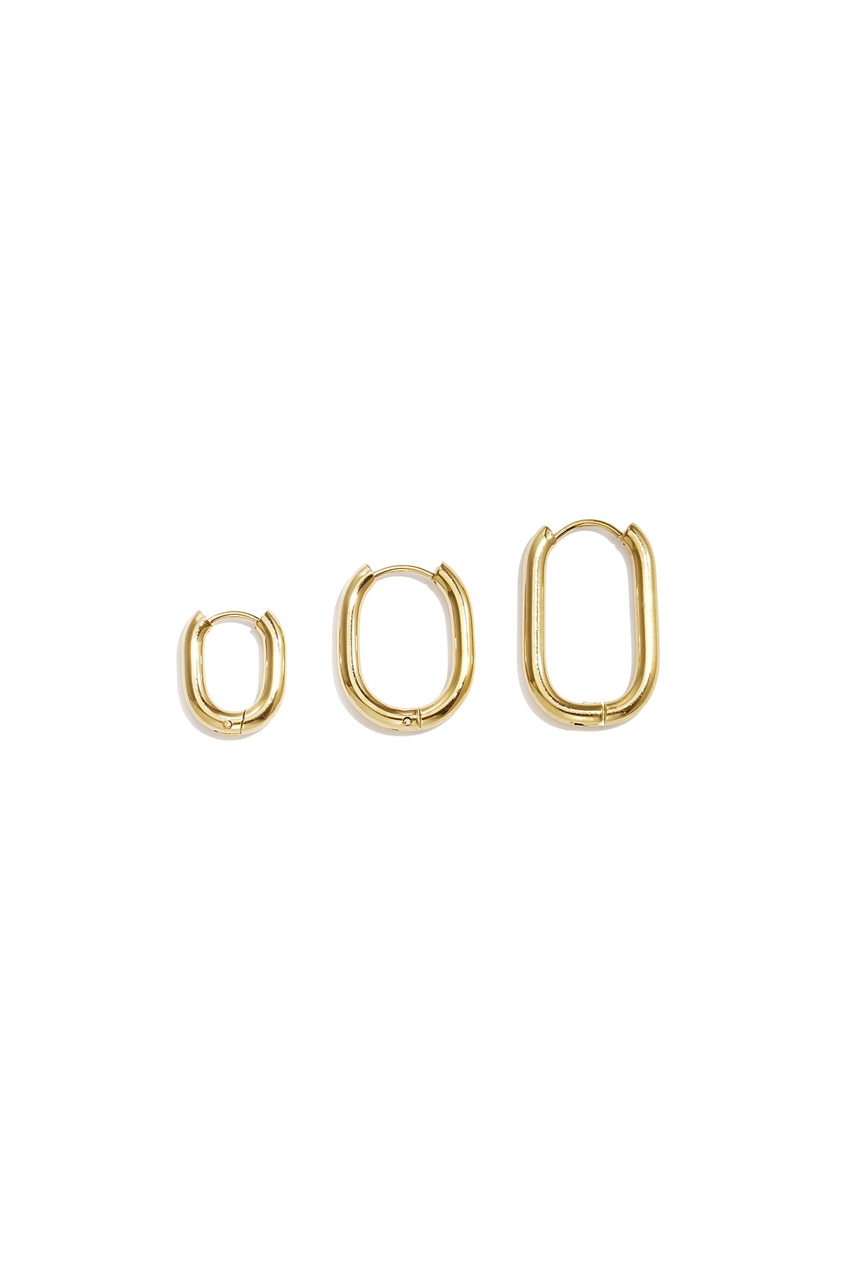 Conjunto de pendientes de acero inoxidable con forma geométrica
