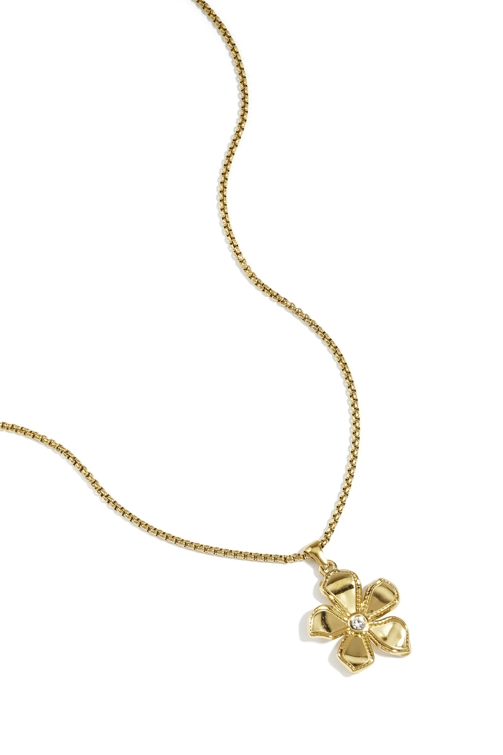 Elegant Gold-Color Flower Pendant Necklace for Everyday Wear