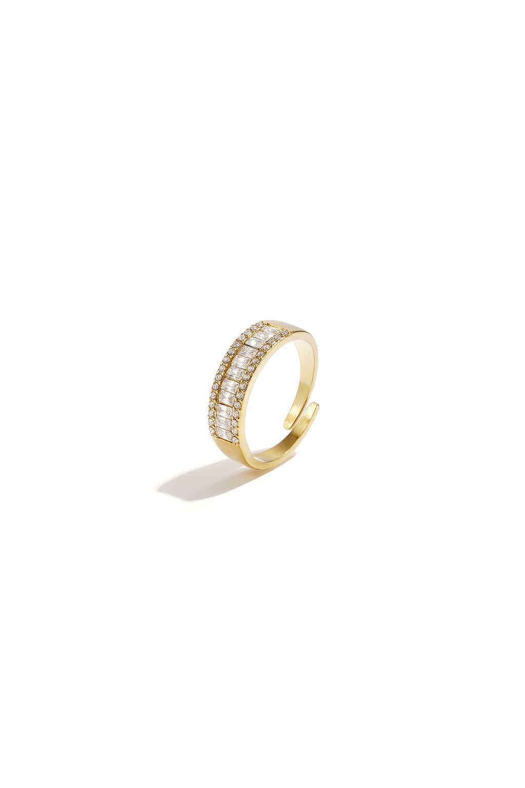 Anillo llamativo ajustable con pedrería