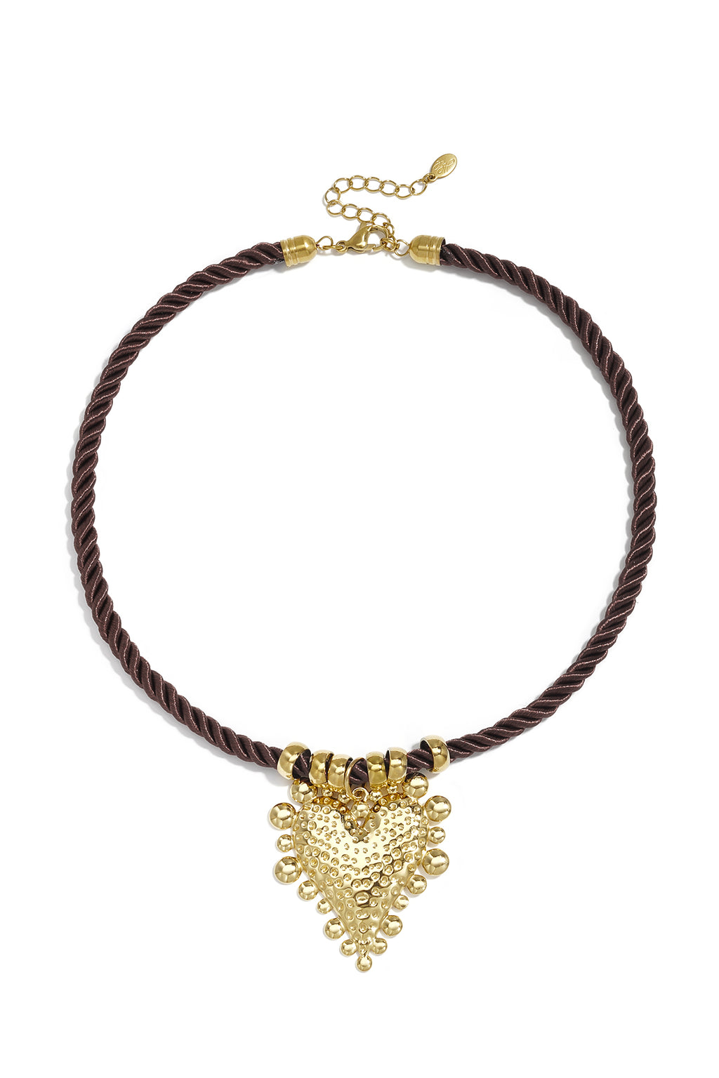 Collares trenzados de acero inoxidable con forma de corazón