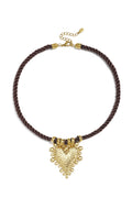 Collares trenzados de acero inoxidable con forma de corazón