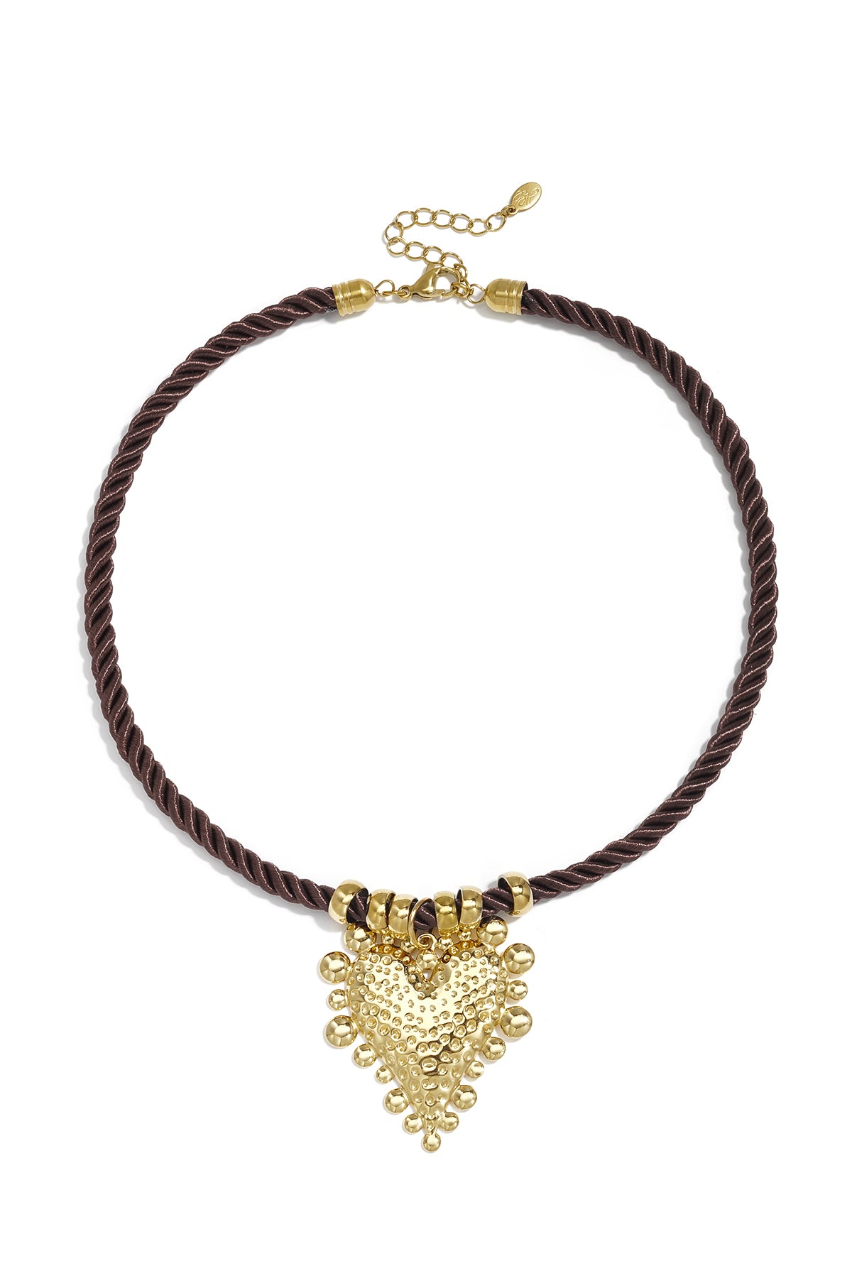 Collares trenzados de acero inoxidable con forma de corazón