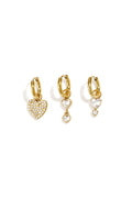 Conjunto de pendientes de acero inoxidable con forma de corazón