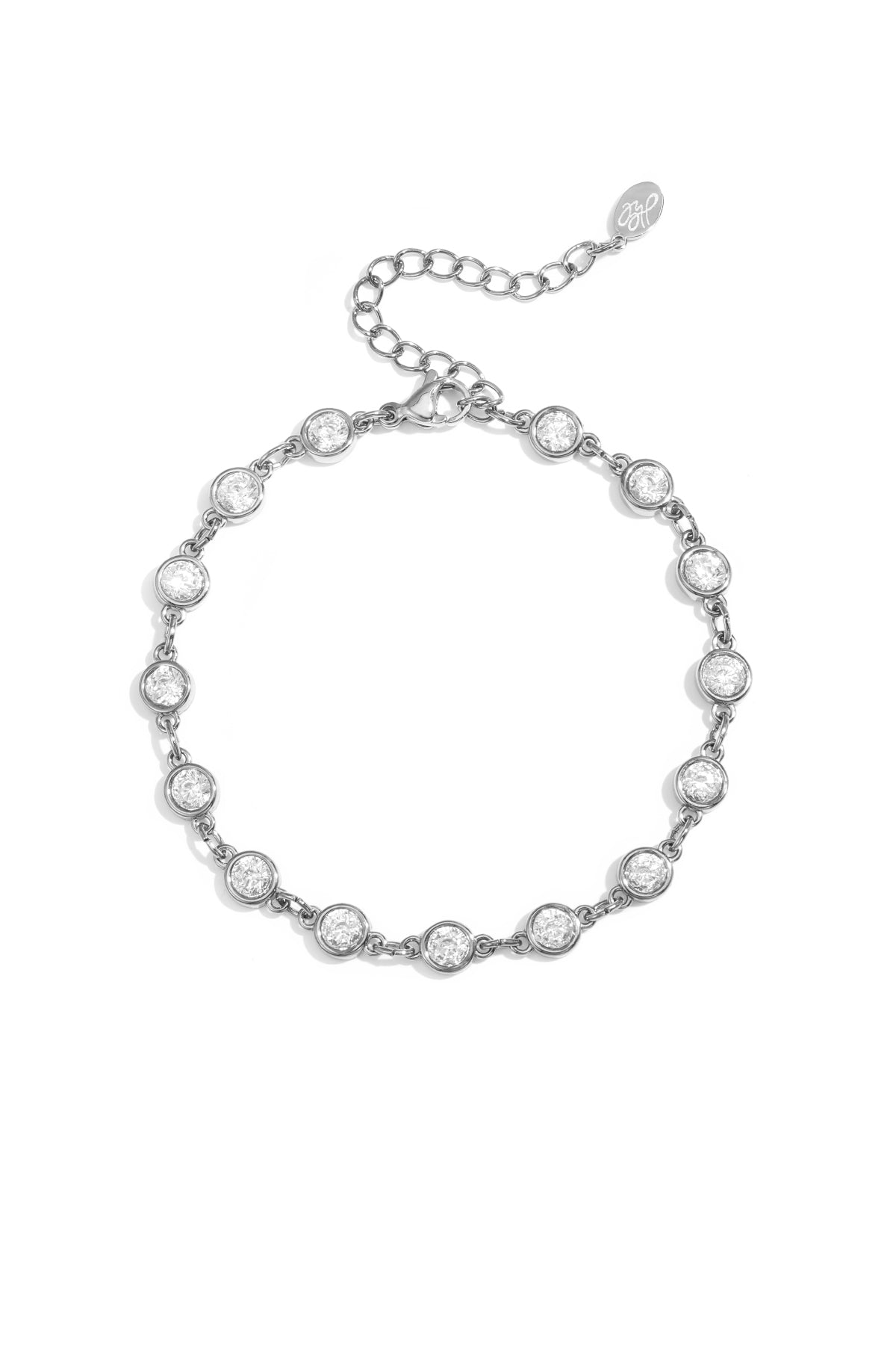 Pulsera con piedras redondas de circonita cúbica