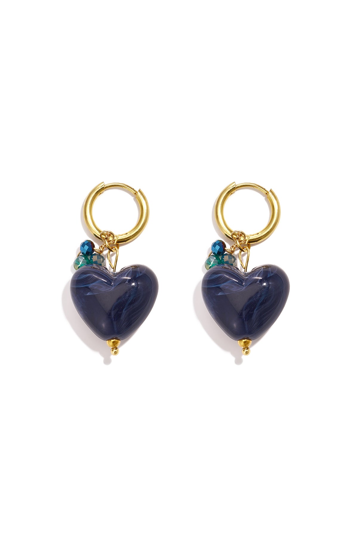 Pendientes con cuentas en forma de corazón