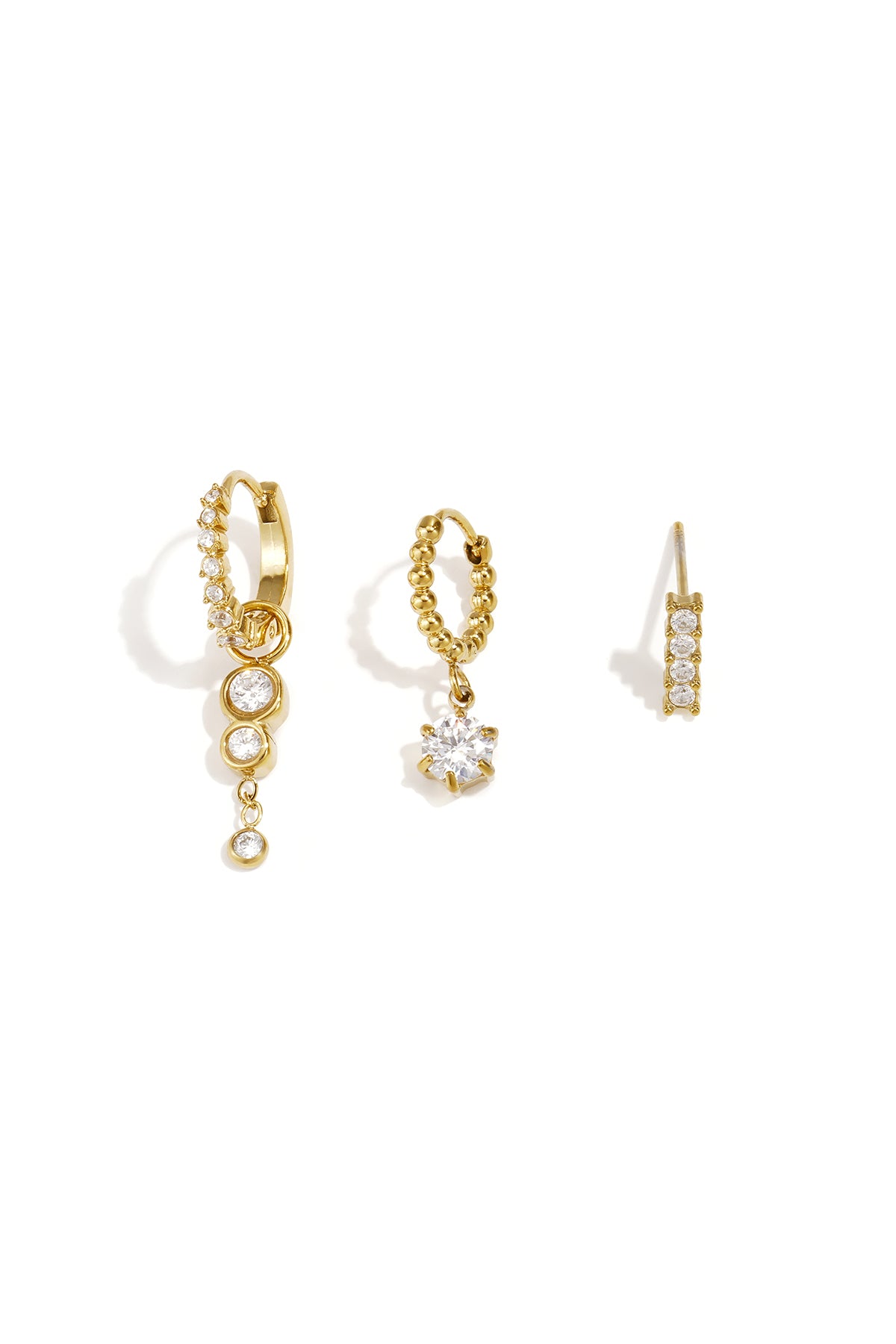 Conjunto de pendientes de acero inoxidable Circle