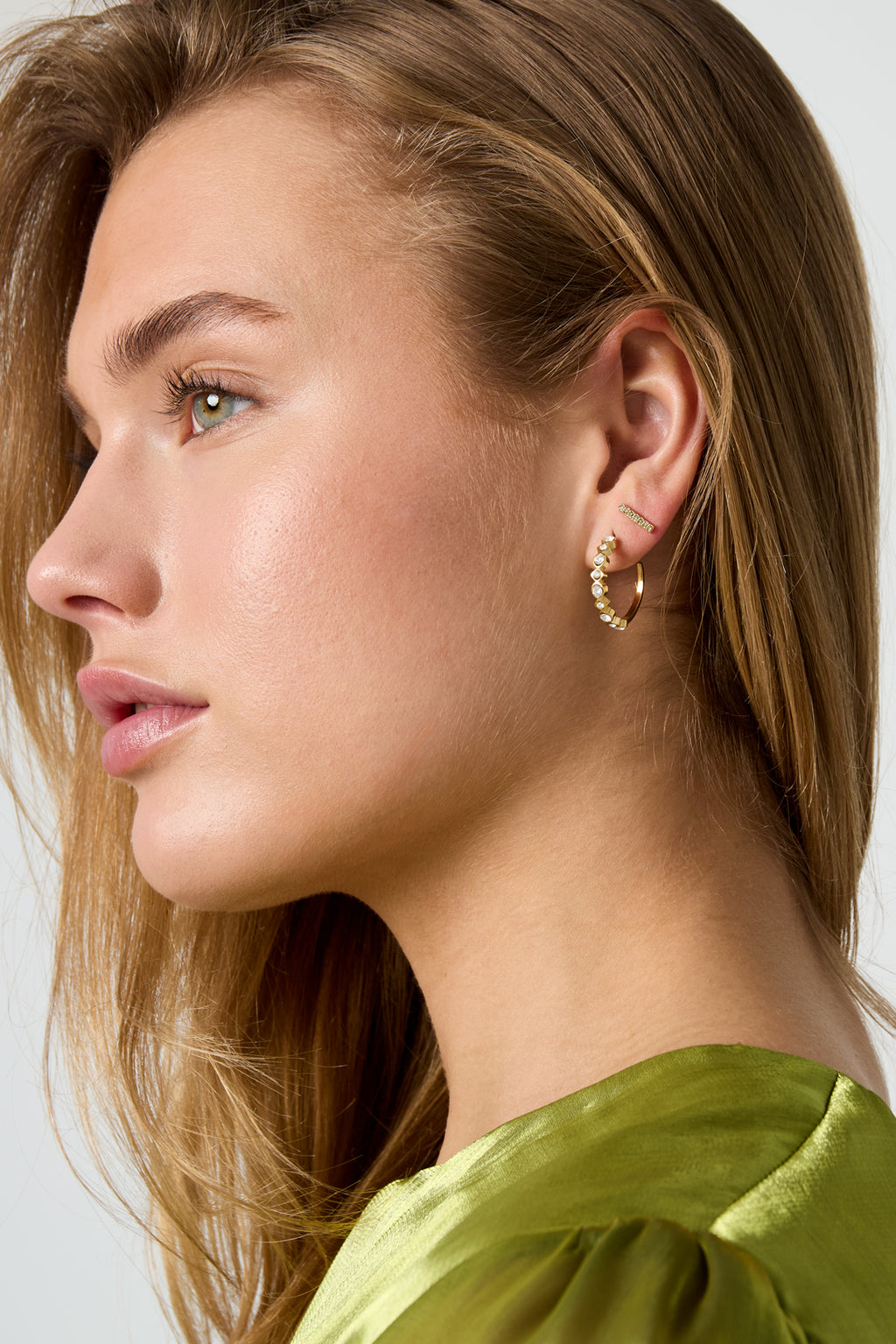 Pendientes con piedras alternadas