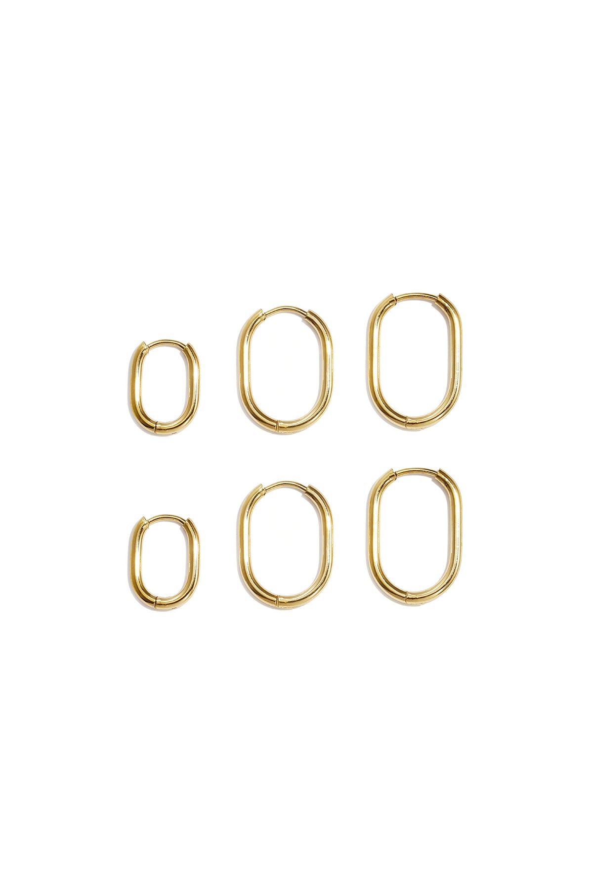 Conjunto de pendientes de acero inoxidable con forma geométrica