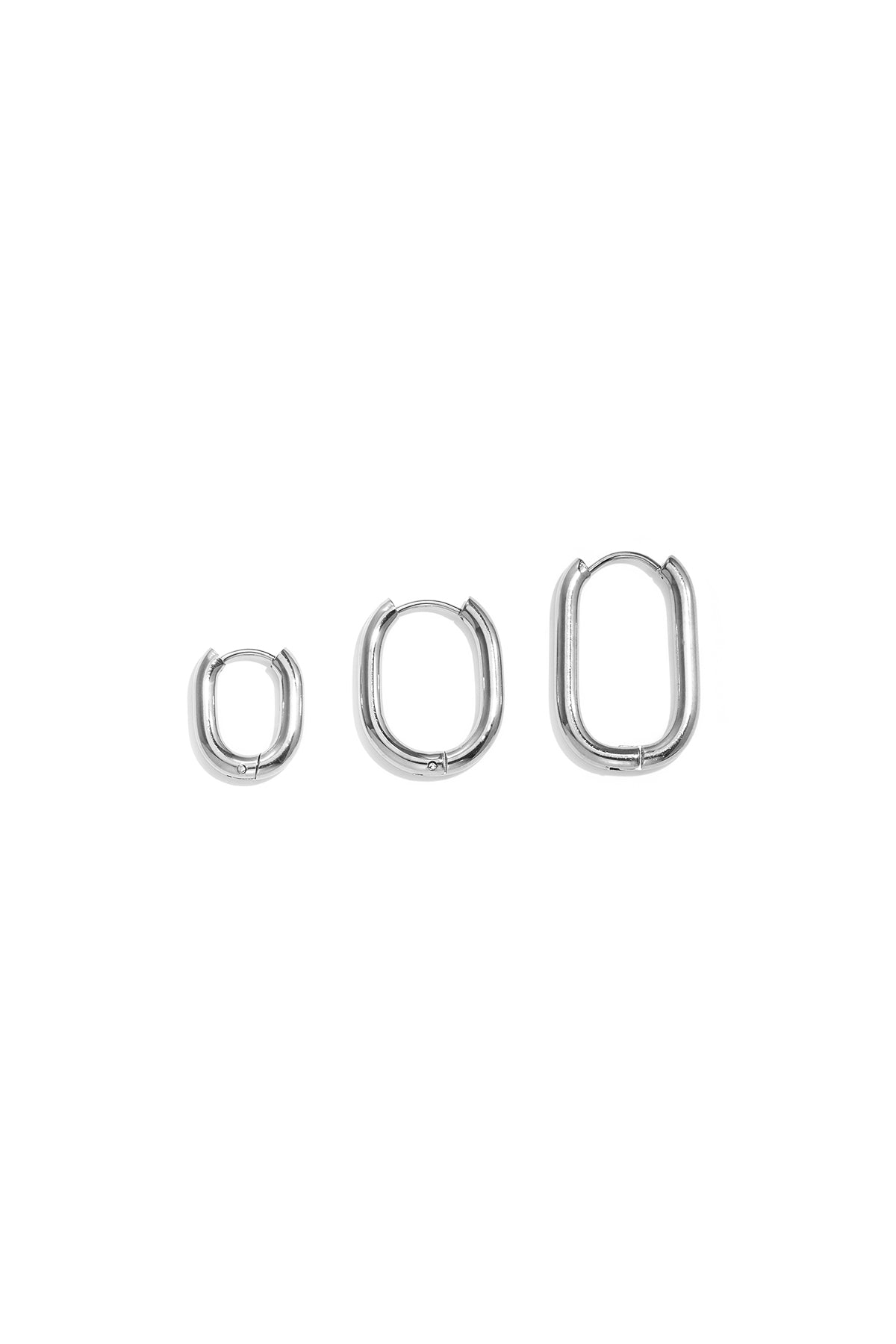 Conjunto de pendientes de acero inoxidable con forma geométrica