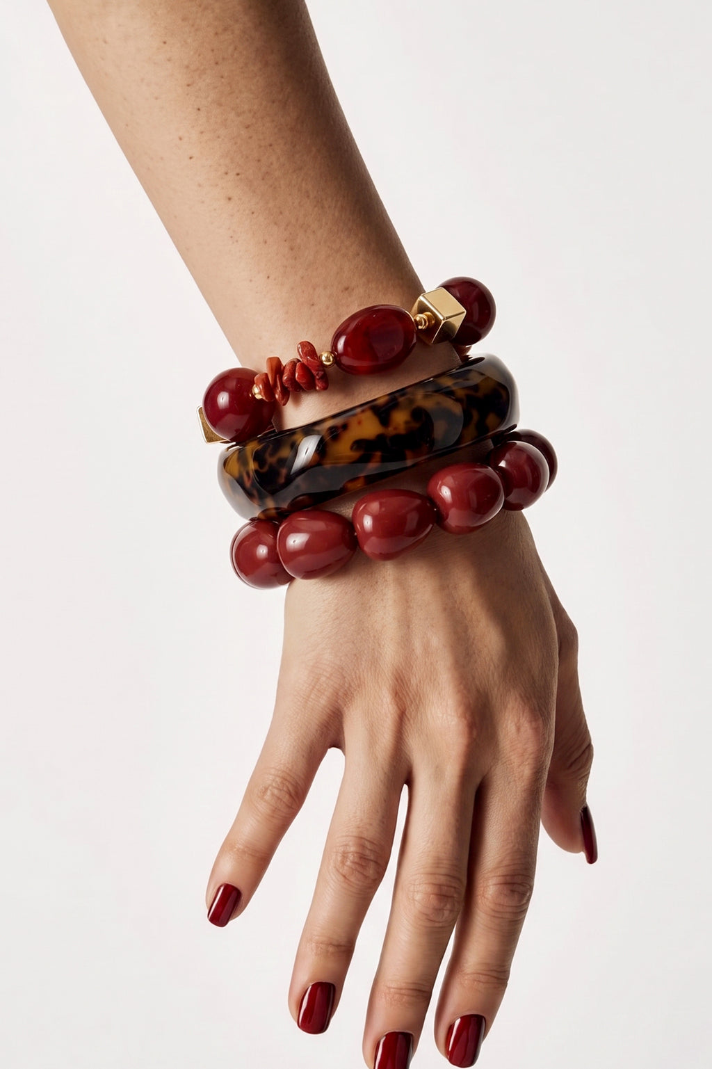 Pulseras de resina con cuentas