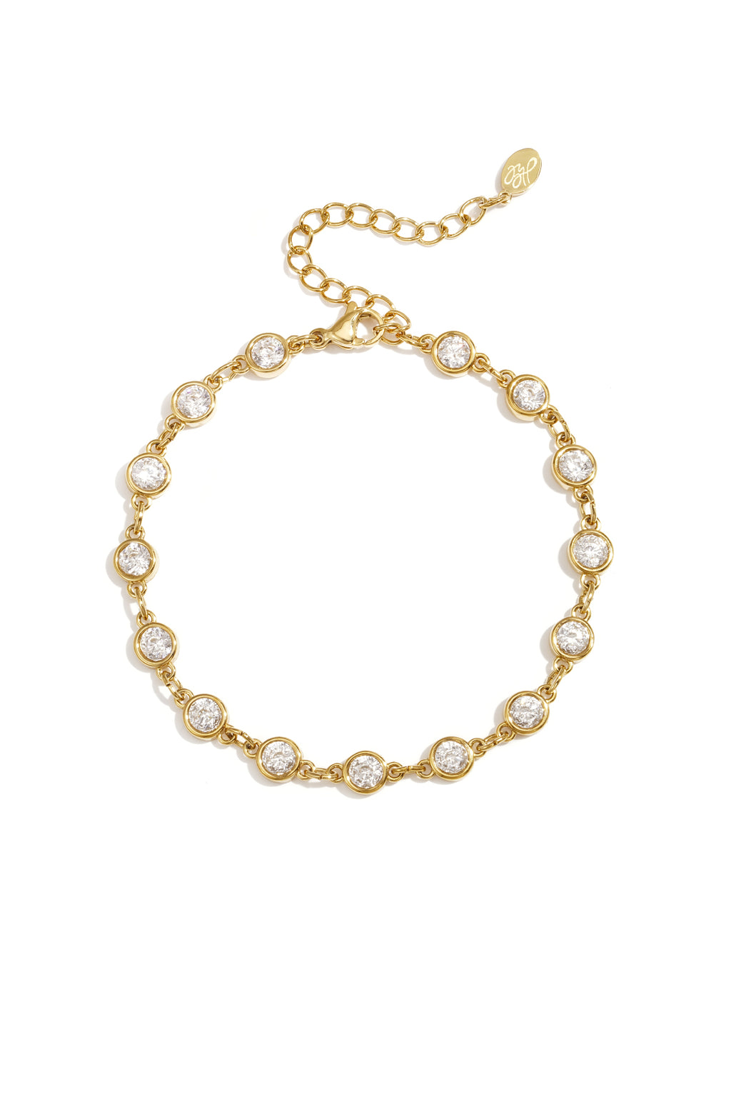 Pulsera con piedras redondas de circonita cúbica