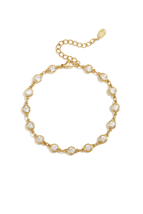 Pulsera con piedras redondas de circonita cúbica