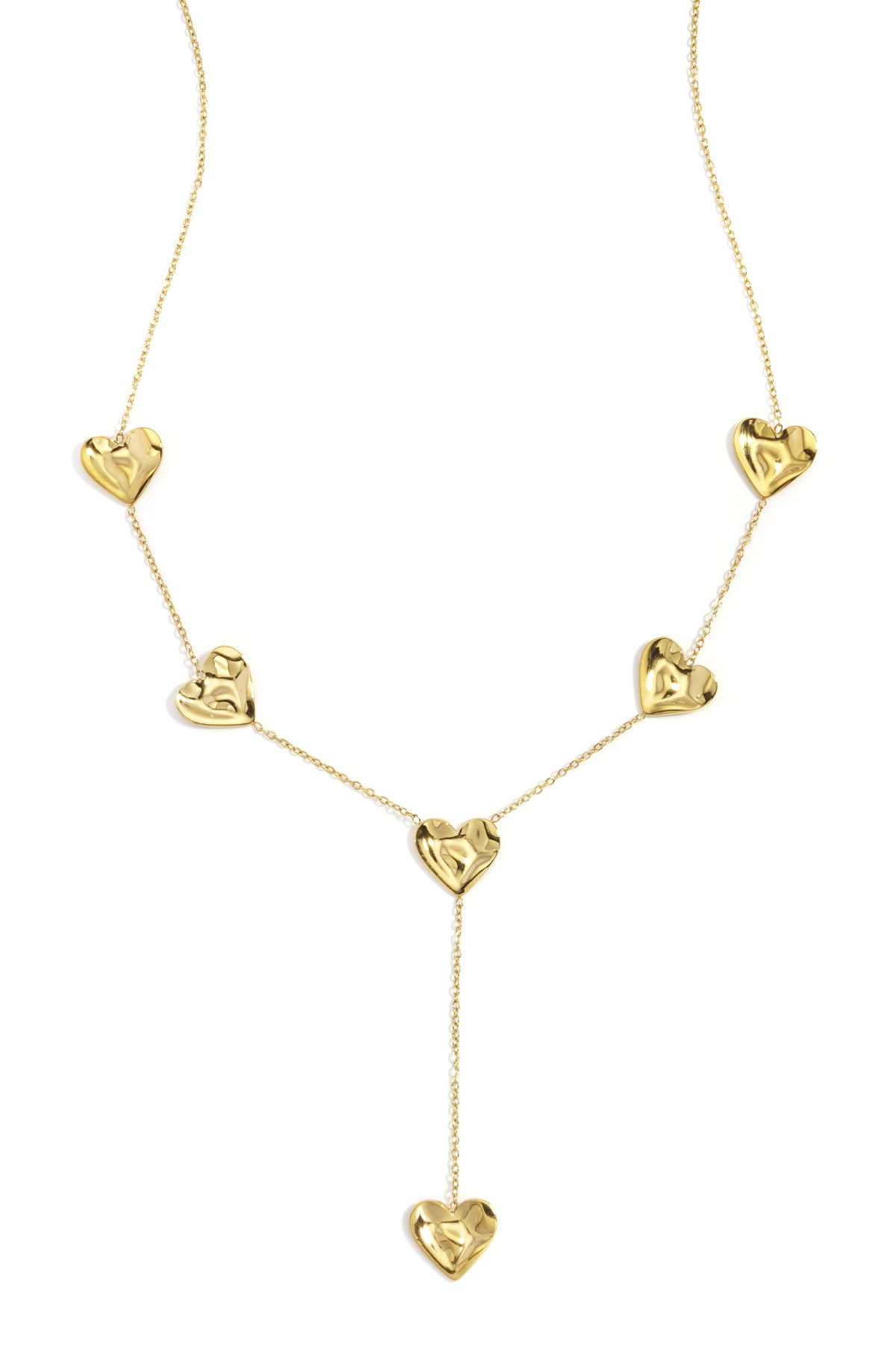 Collar en forma de Y con corazones ondulados