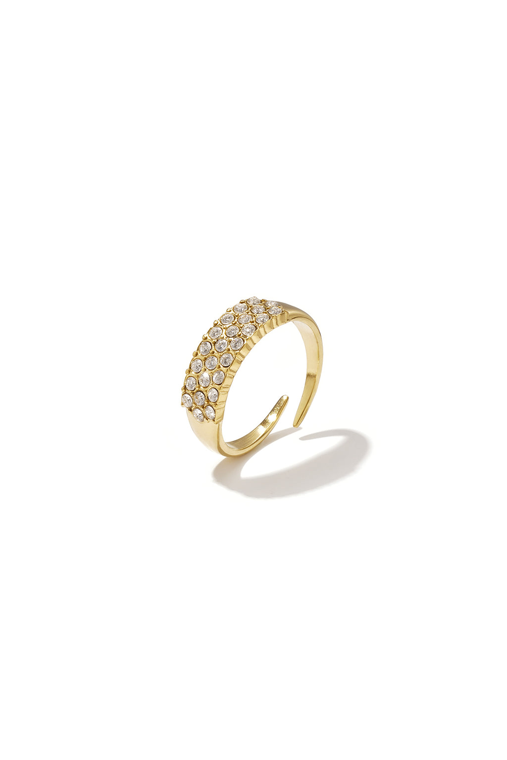 Anillo llamativo ajustable con pedrería