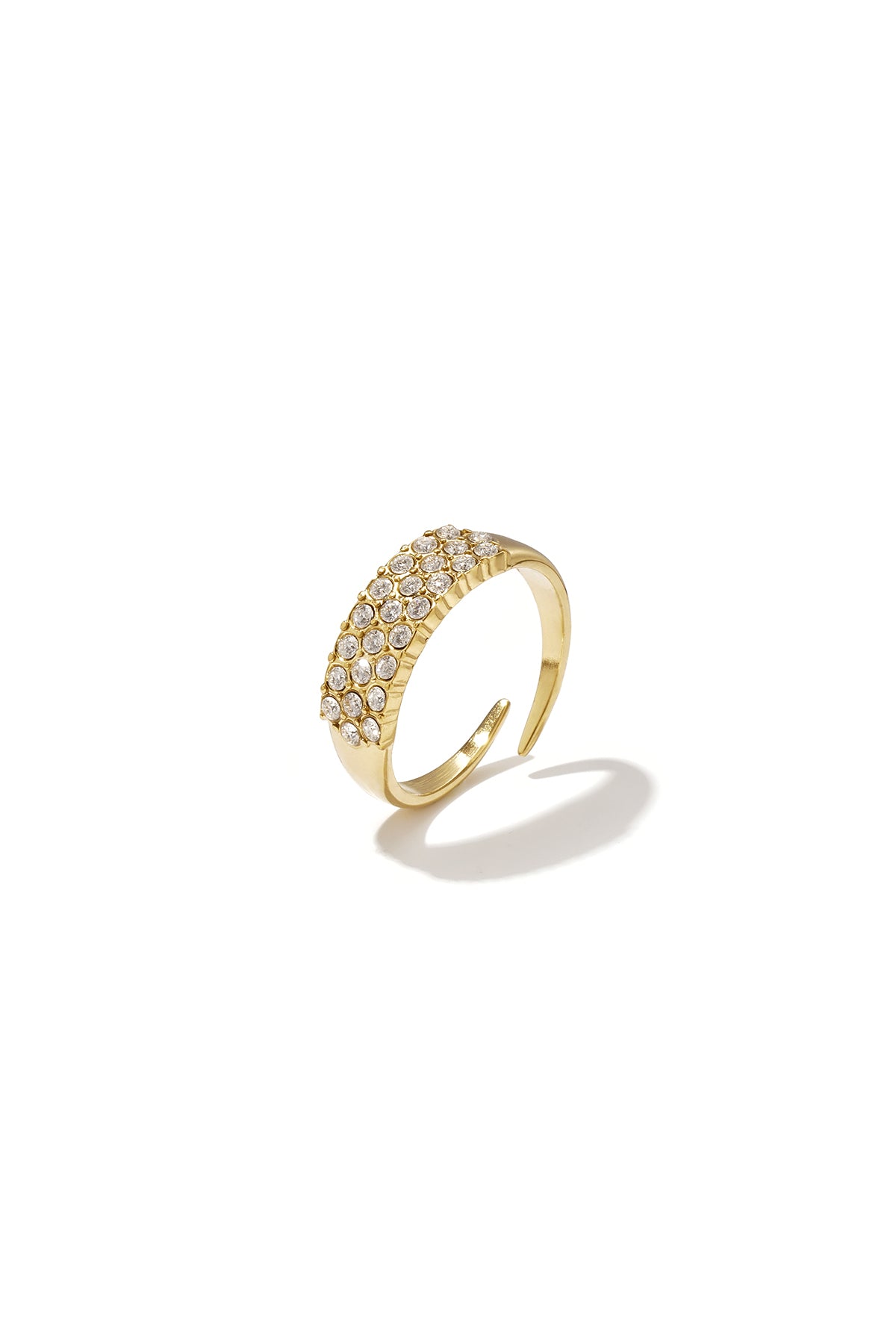 Anillo llamativo ajustable con pedrería