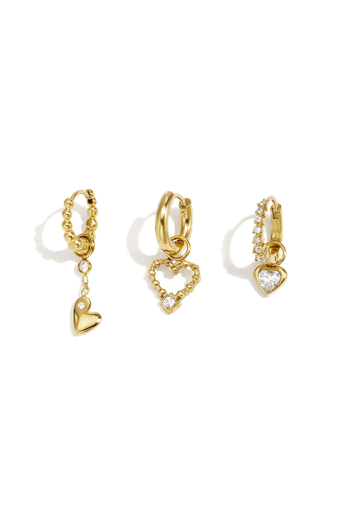Conjunto de pendientes corazones
