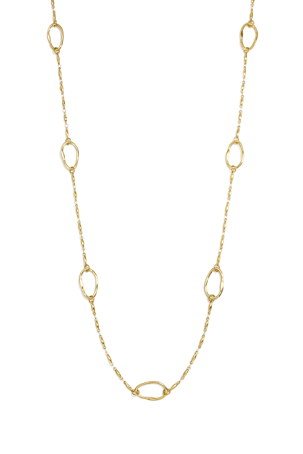 Collar cadena larga de forma ovalada