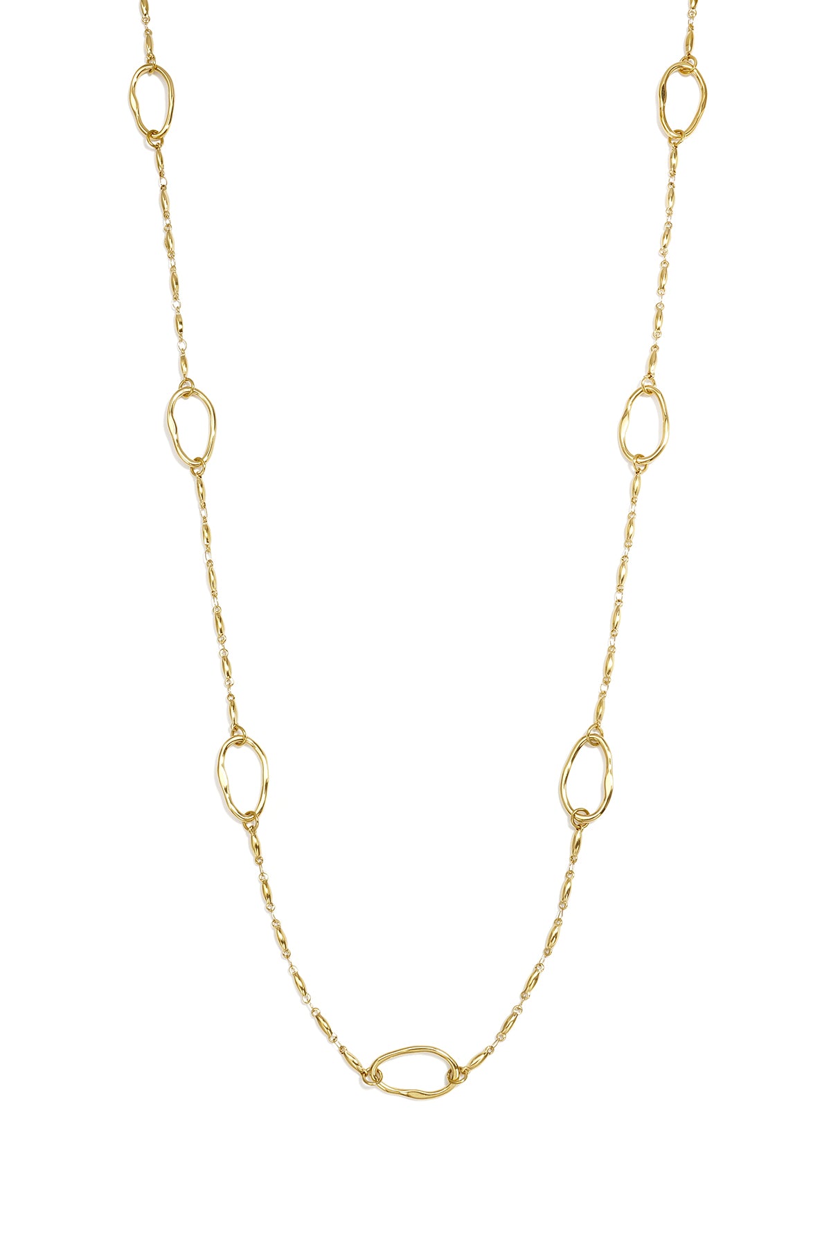 Collar cadena larga de forma ovalada